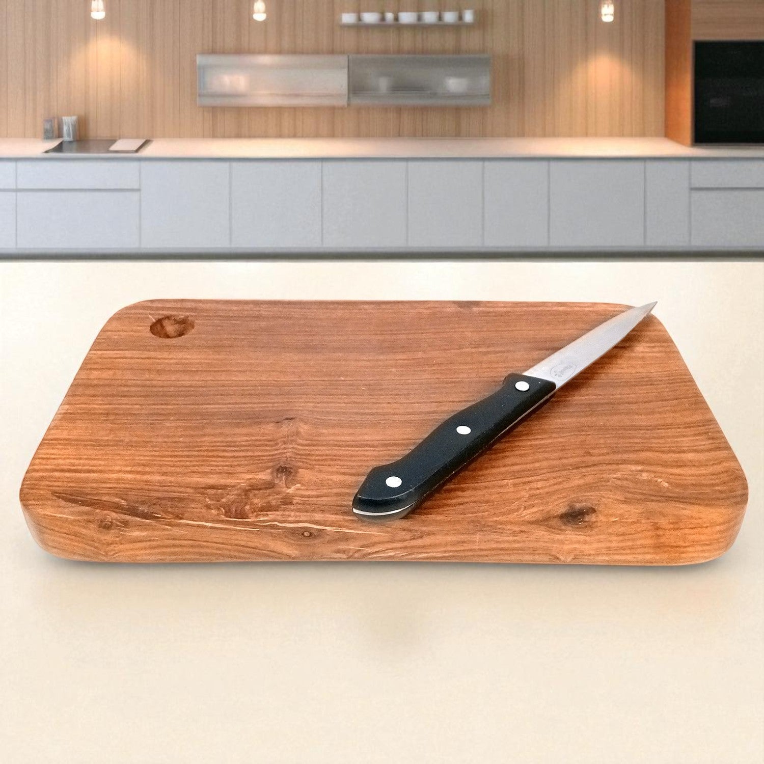 Wooden Chopping Cutting Board for Kitchen Vegetables, Fruits & Cheese | Serving Board, Platter | Reversible Cutting Board - 12 Inch - Apkamart