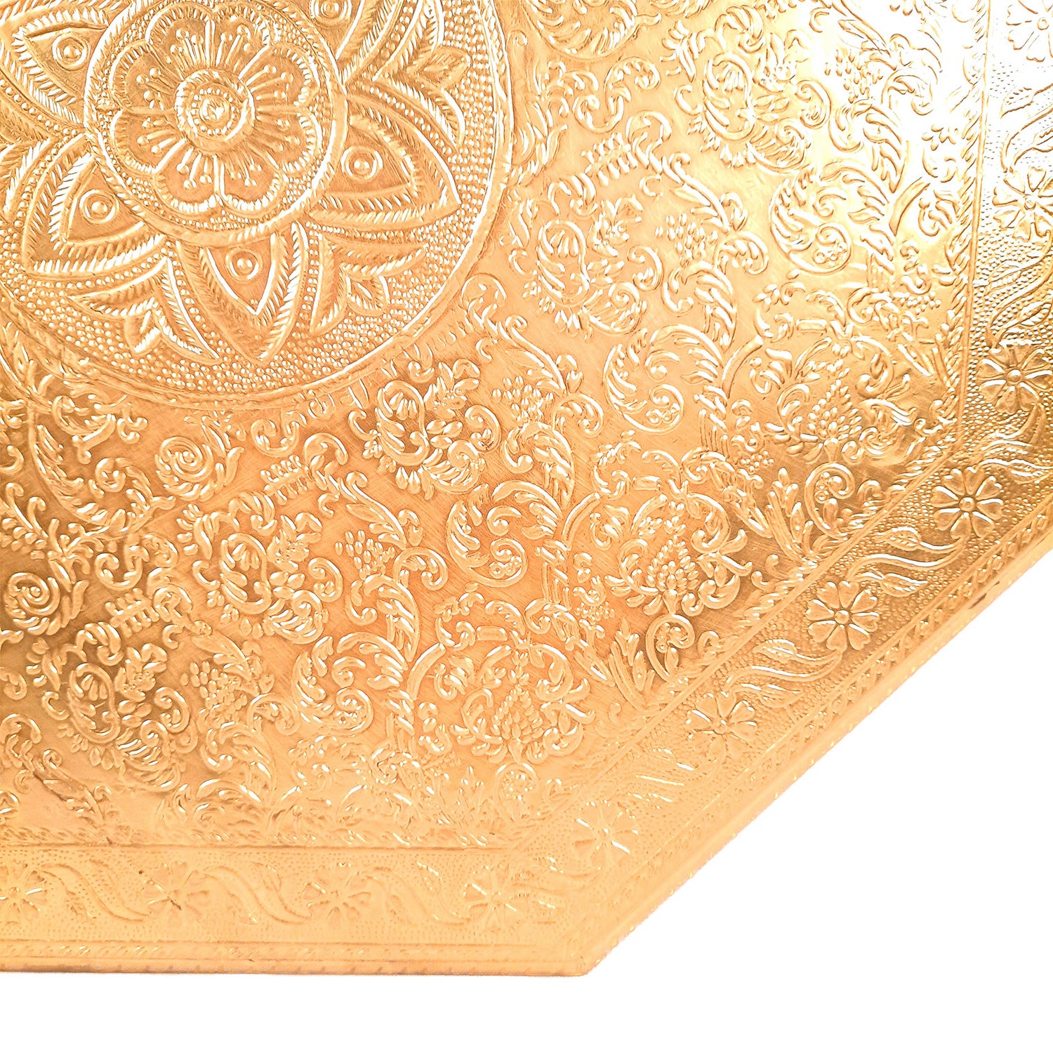 Pooja Chowki Bajot | Wooden Brass Chauki - For Sitting, Puja, Home & Corner Decor - 17 Inch - apkamart