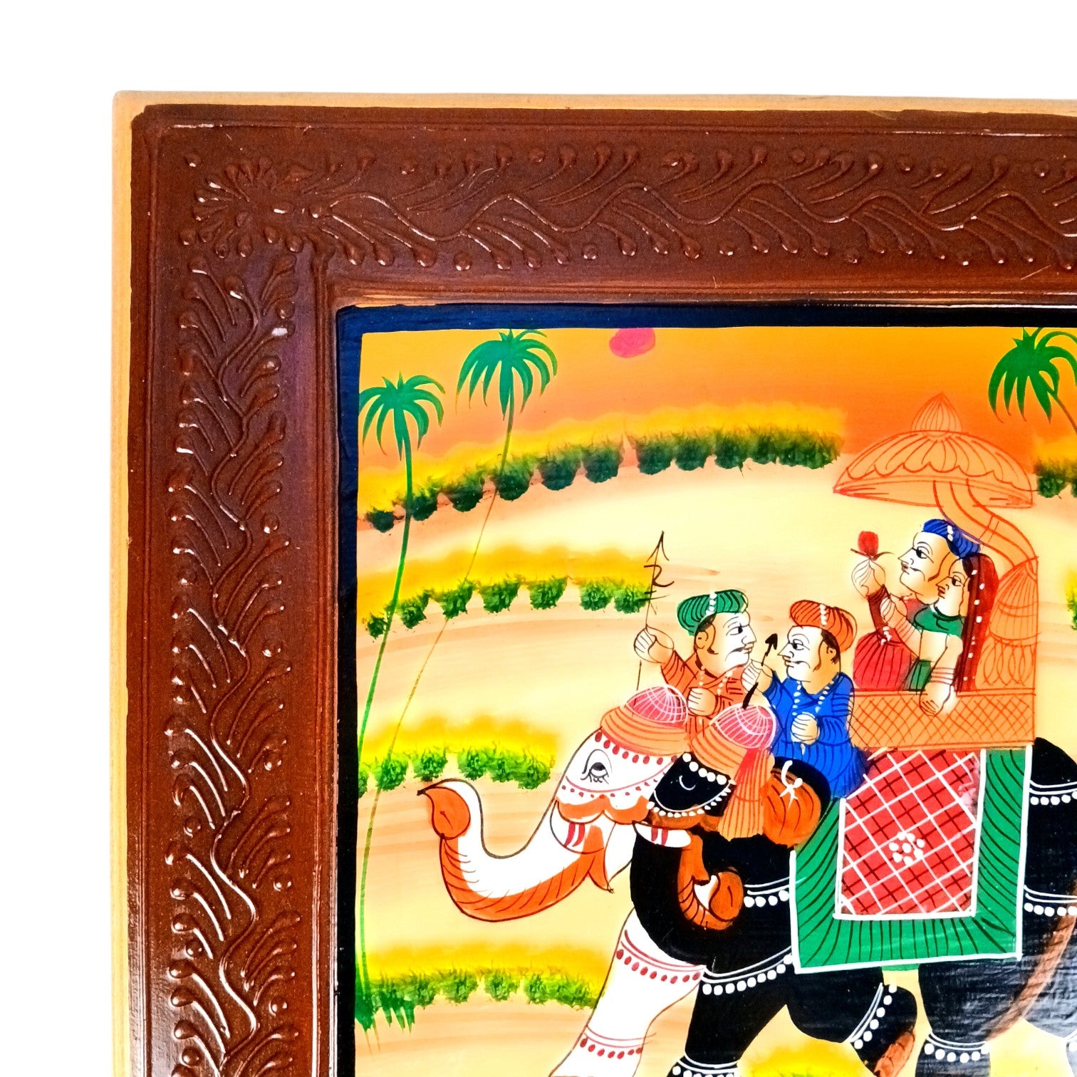 Chowki for Pooja | Handcrafted Wooden Platform for Temple, Home & Spiritual Decor | Traditional Decorative Bajot Patla for Idols & Festive Use - 16 Inch - Apkamart