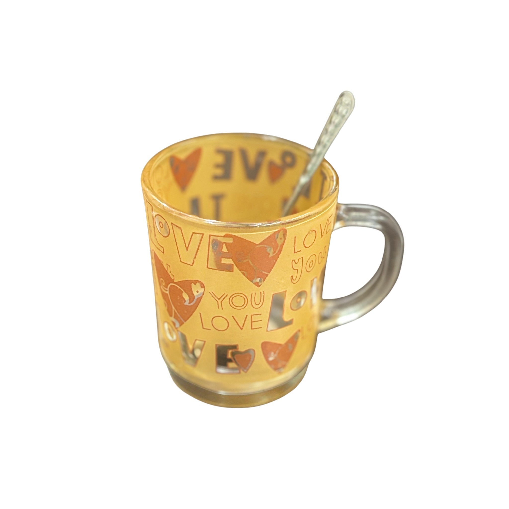 Coffee Mug with Spoon | Premium Transparent Glass Cup for Tea & Coffee | Heat-Resistant Mug for Home, Office & Cafe | Stylish Gift for Him & Her - 350ml - Apkamart