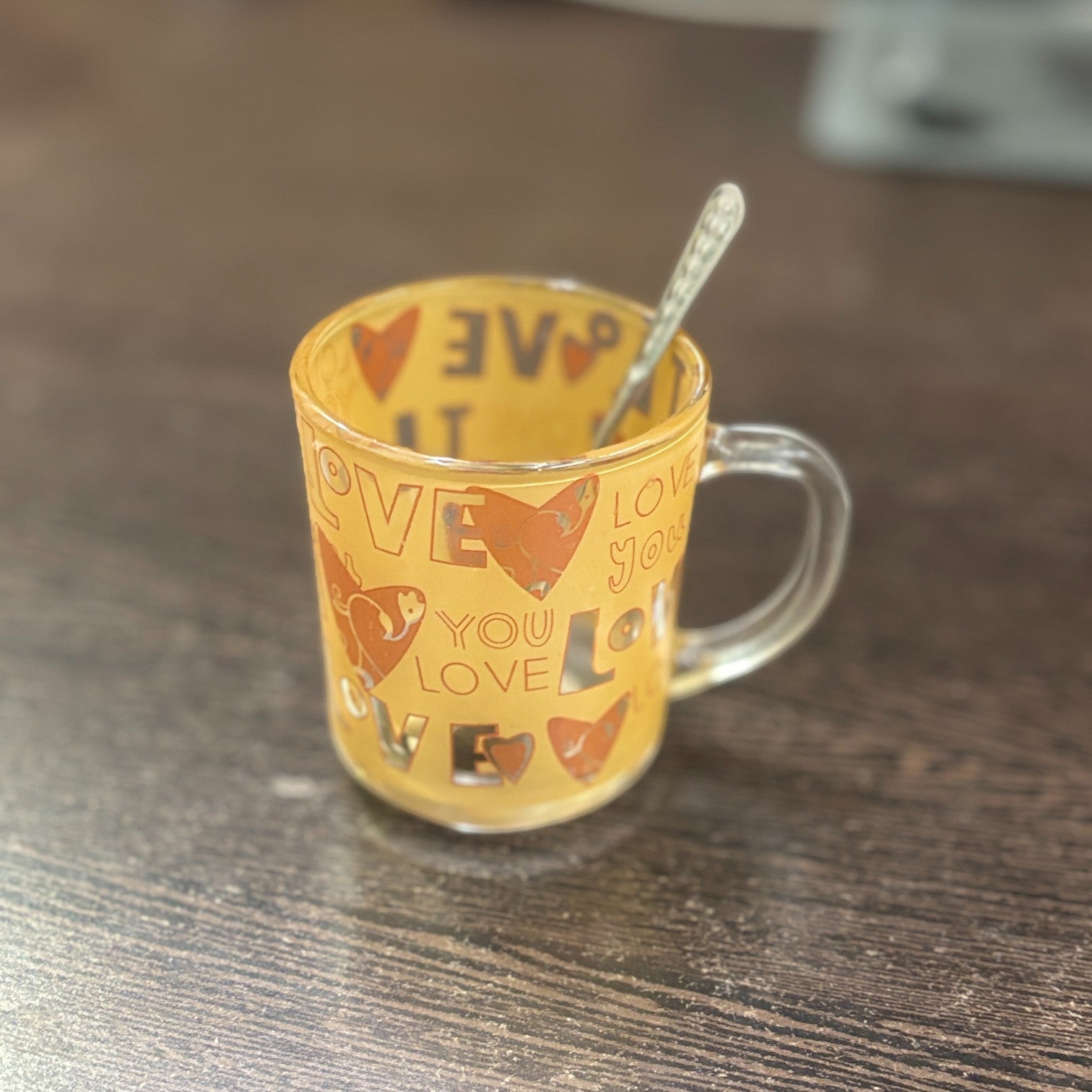 Coffee Mug with Spoon | Premium Transparent Glass Cup for Tea & Coffee | Heat-Resistant Mug for Home, Office & Cafe | Stylish Gift for Him & Her - 350ml - Apkamart