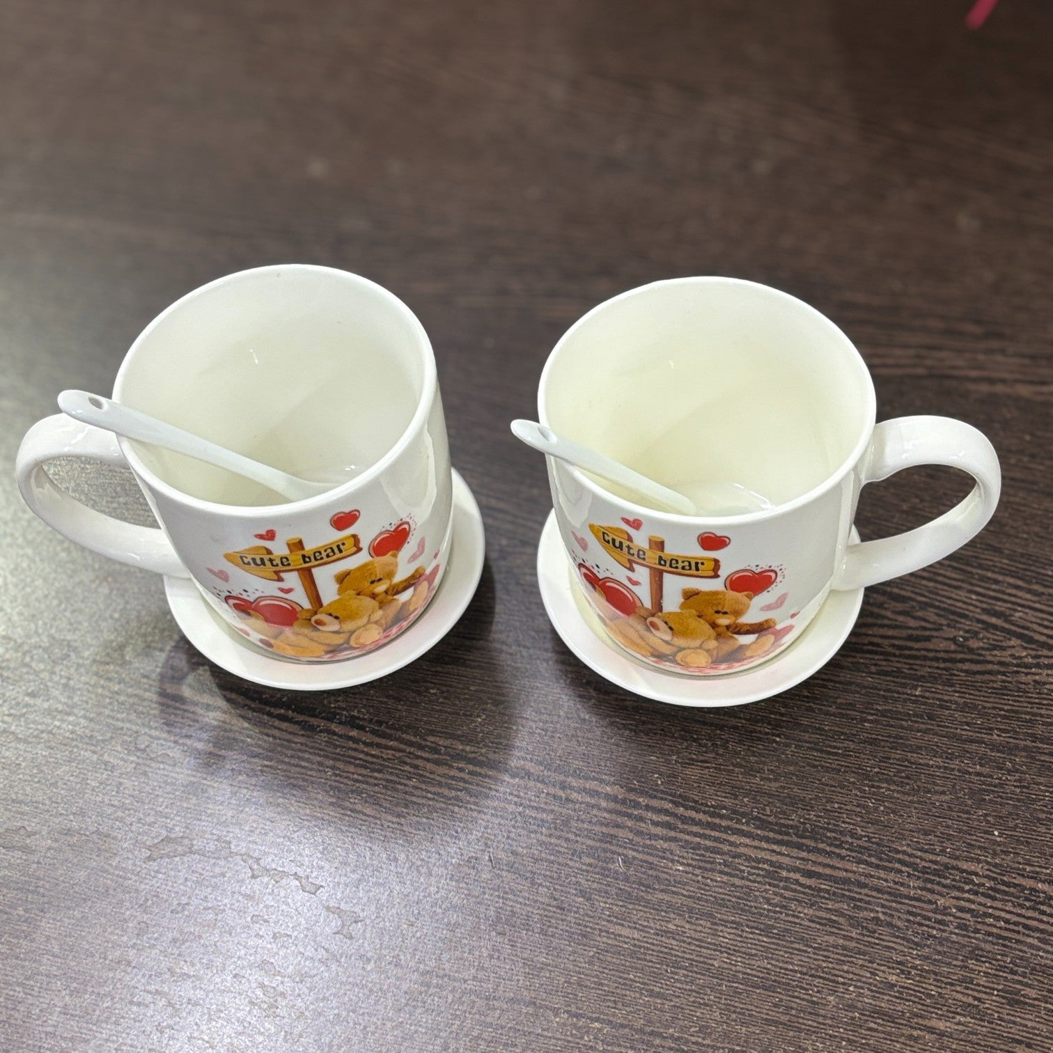 Bear Design Ceramic Coffee Mug with Spoon | Cute Ceramic Mug for Coffee, Tea & Milk | Gift for Friends, Kids & Loved Ones - 400ml - Apkamart