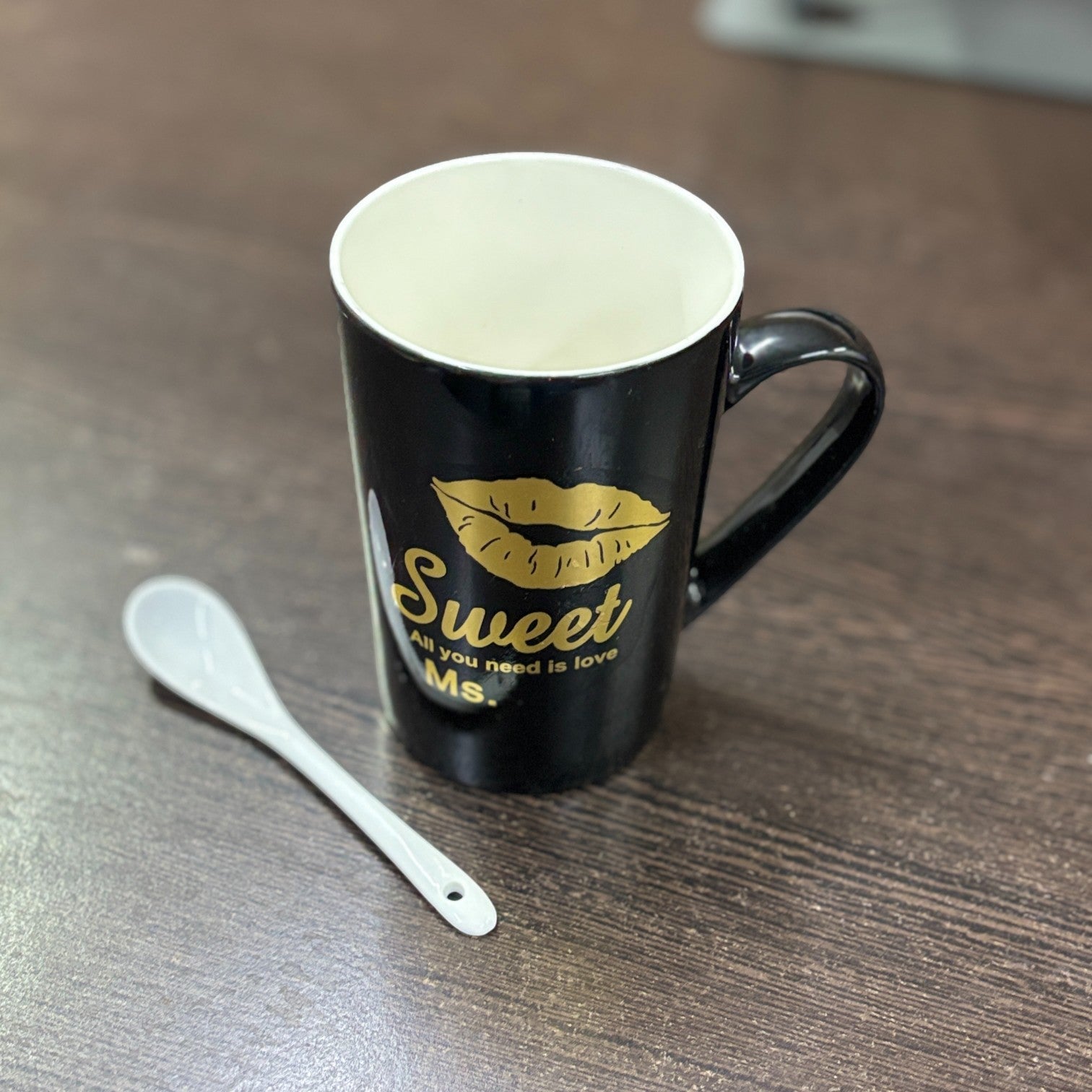 Coffee Mug With Spoon | Ceramic Tea Cup & Mug for Best Friend, Girls, Boys, Friends | Perfect Birthday, Anniversary & Valentine’s Day Gift - 400ml - Apkamart