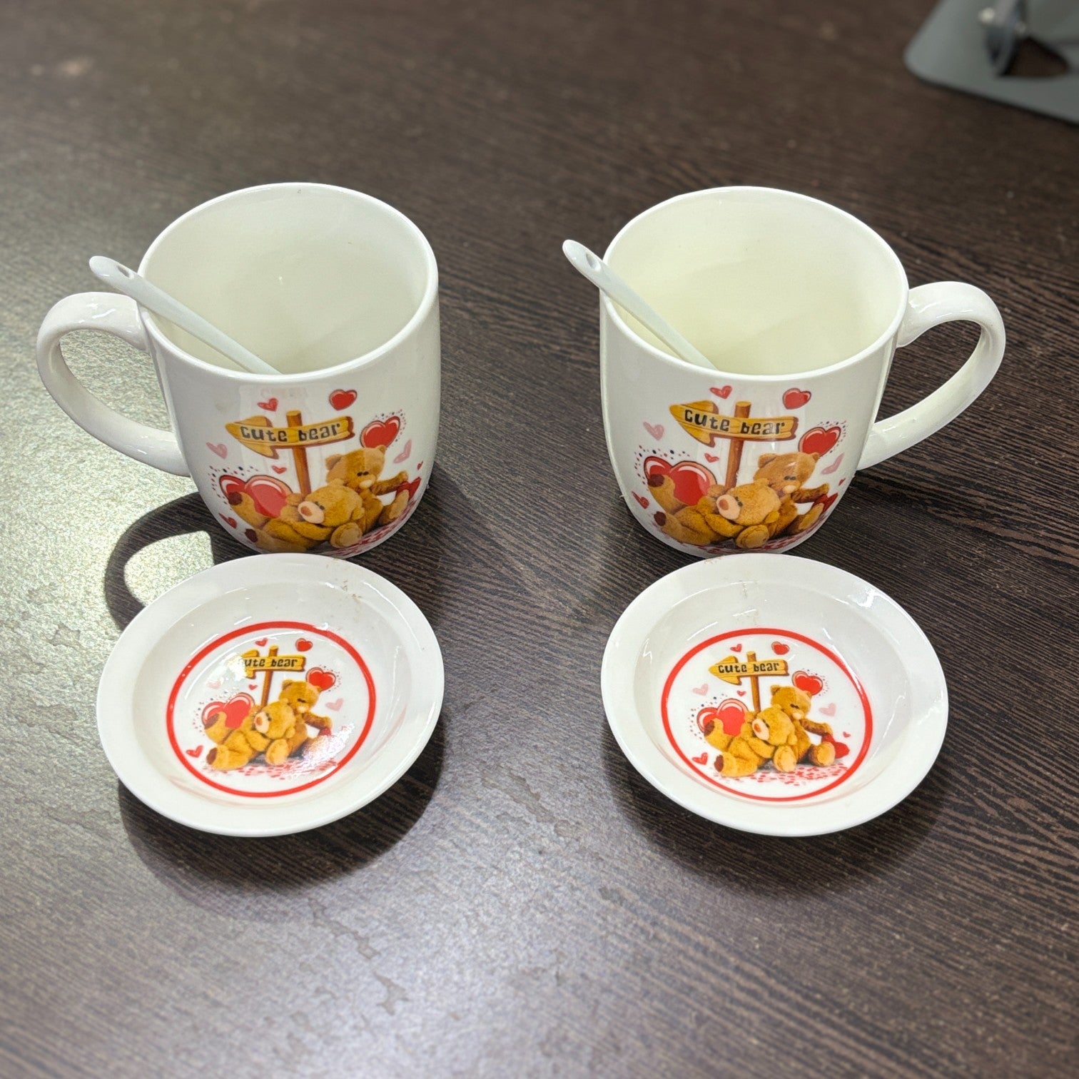 Bear Design Ceramic Coffee Mug with Spoon | Cute Ceramic Mug for Coffee, Tea & Milk | Gift for Friends, Kids & Loved Ones - 400ml - Apkamart