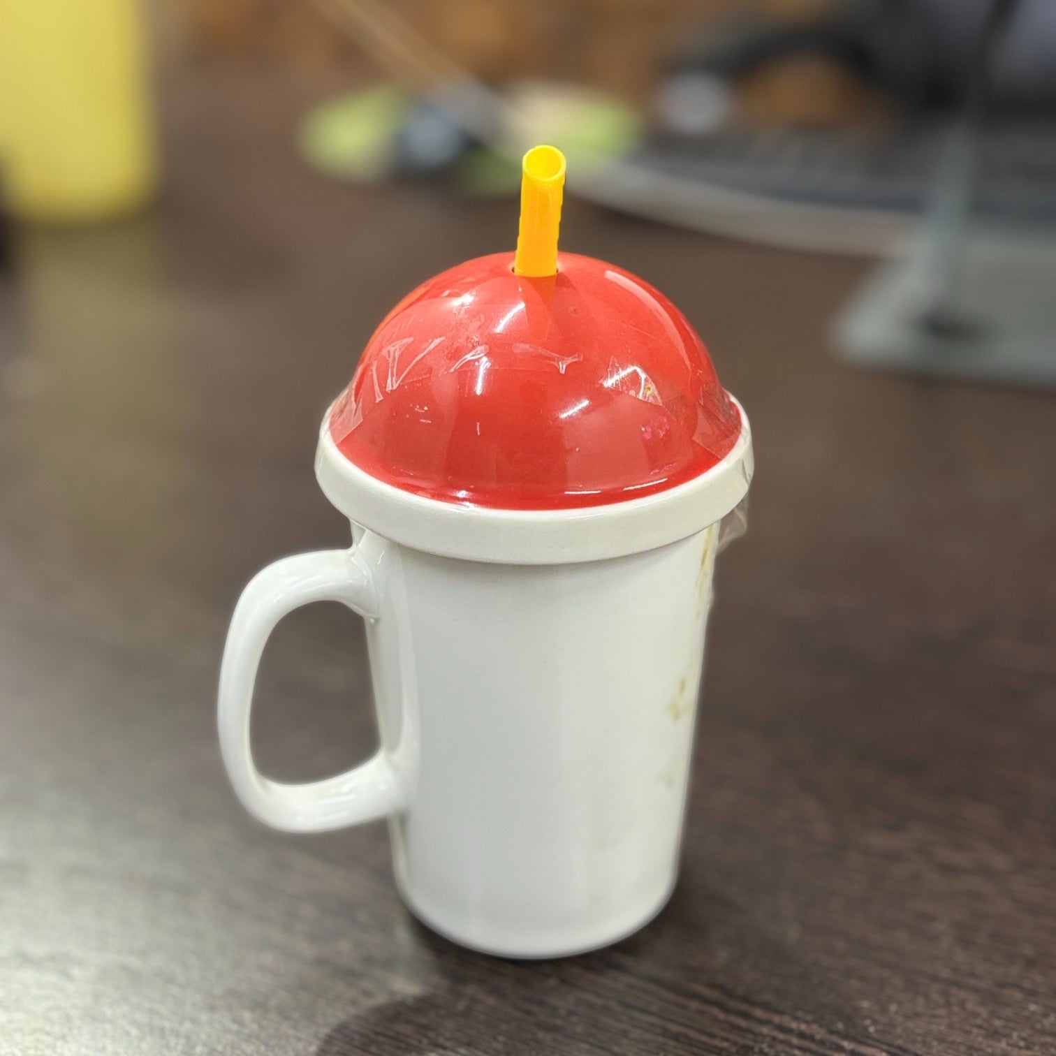 Coffee Mug with Straw | Stylish Ceramic Cup for Coffee, Milk & Juice | Modern Reusable Mug for Home, Office, Cafe | Eco-Friendly & Elegant Drinkware - 350ml - Apkamart