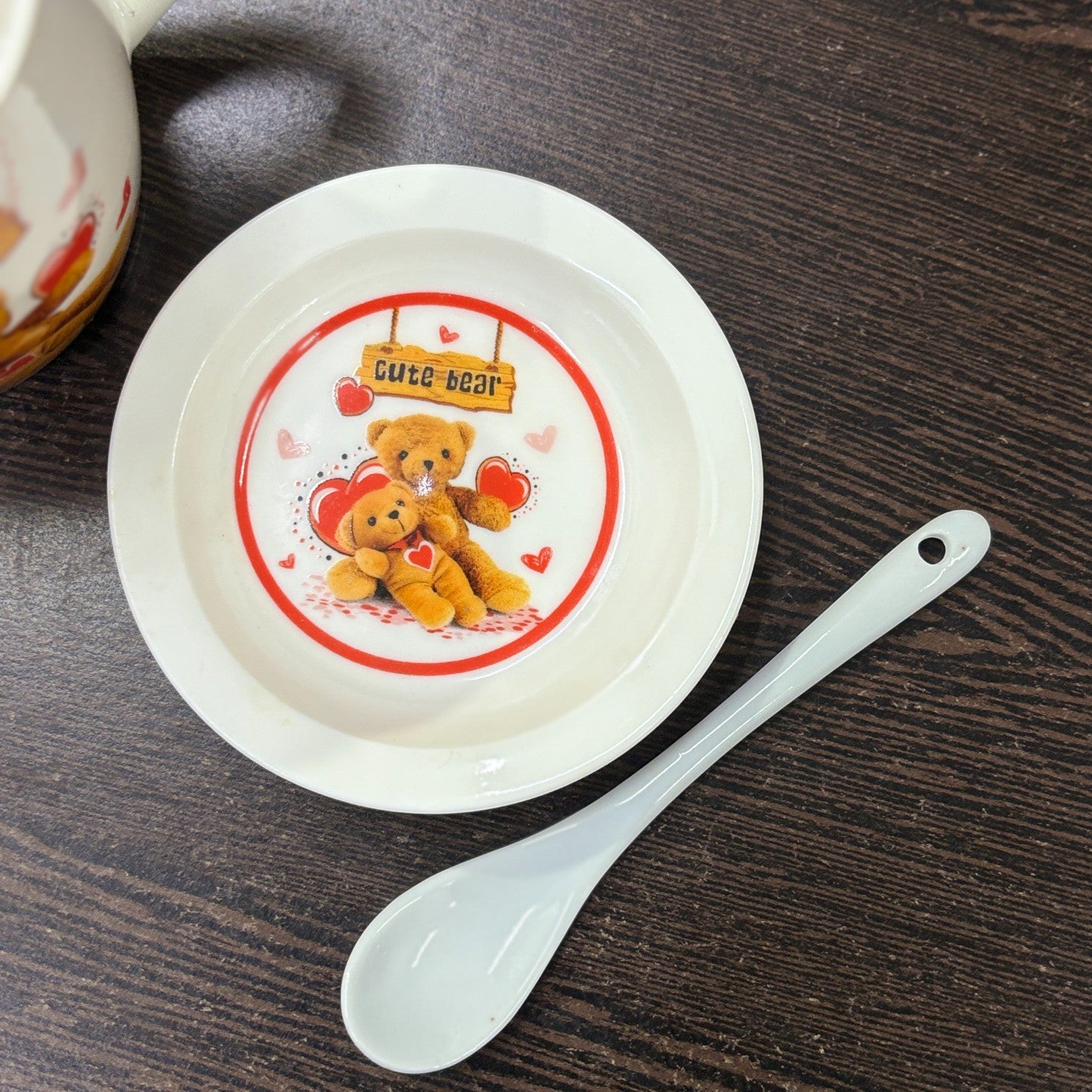 Bear Design Ceramic Coffee Mug with Spoon | Cute Ceramic Mug for Coffee, Tea & Milk | Gift for Friends, Kids & Loved Ones - 350ml - Apkamart