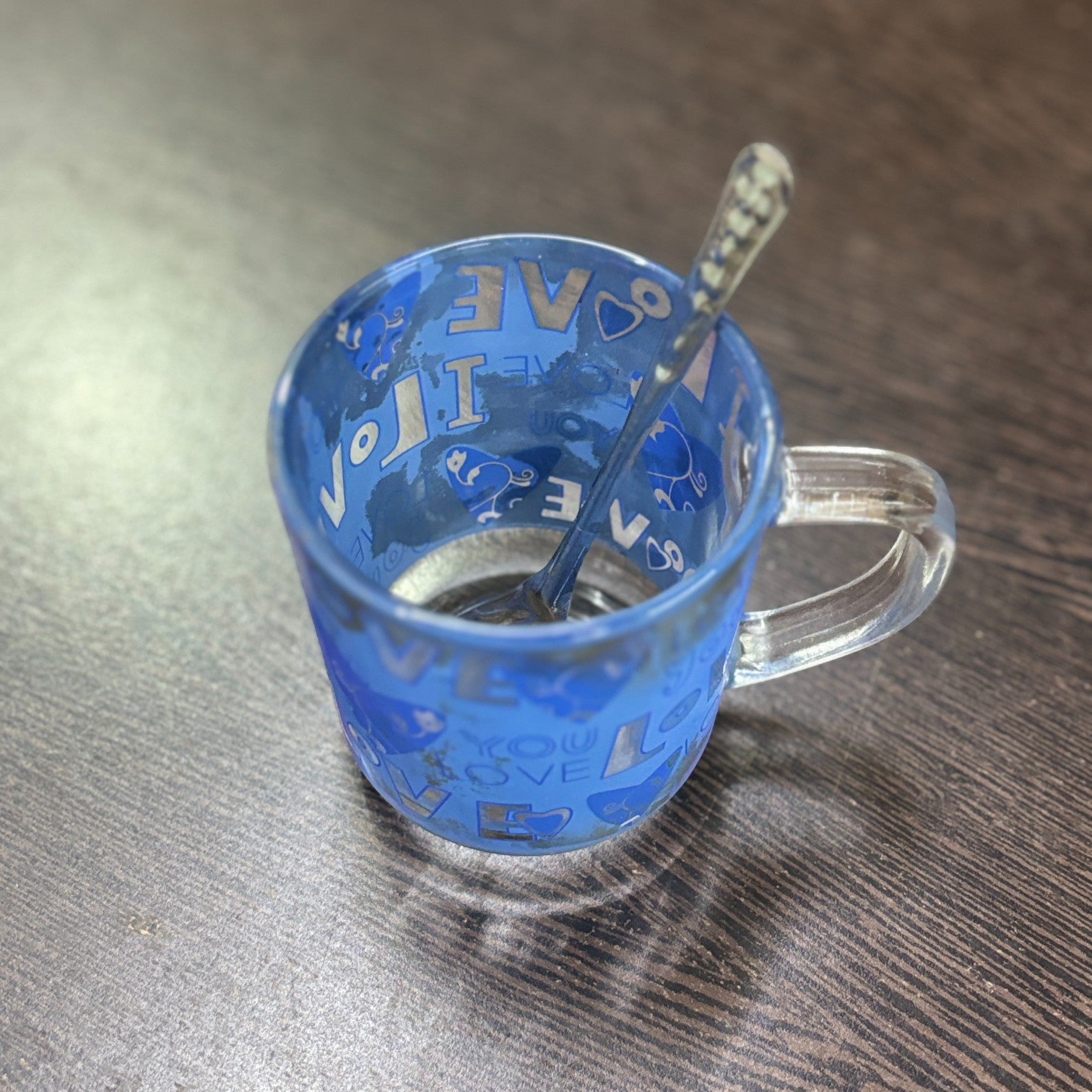 Coffee Mug with Spoon | Set of 2 Mugs With Spoons Glass Cup for Tea & Coffee | Heat-Resistant Mug for Home, Office & Café | Stylish Gift for Him & Her - 350ml - Apkamart