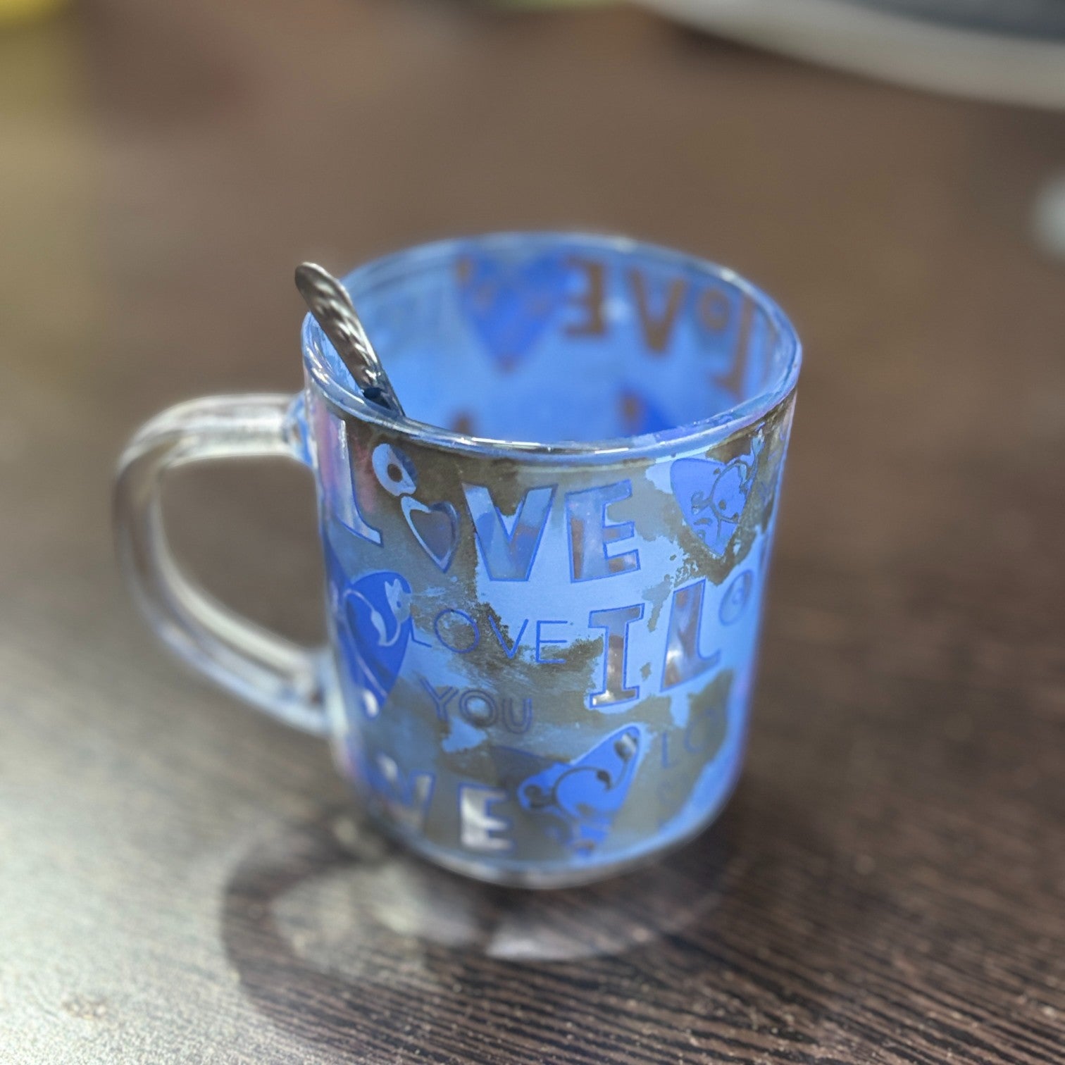 Coffee Mug with Spoon | Set of 2 Mugs With Spoons Glass Cup for Tea & Coffee | Heat-Resistant Mug for Home, Office & Café | Stylish Gift for Him & Her - 350ml - Apkamart