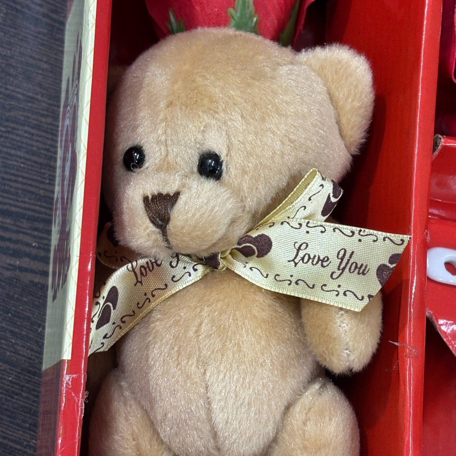 Coffee Mug, Teddy & Red Roses Combo | Valentine Gift Set for Girlfriend, Wife & Loved Ones | Romantic Gift Combo for Birthday, Anniversary & Special Occasions - 9 Inch - Apkamart