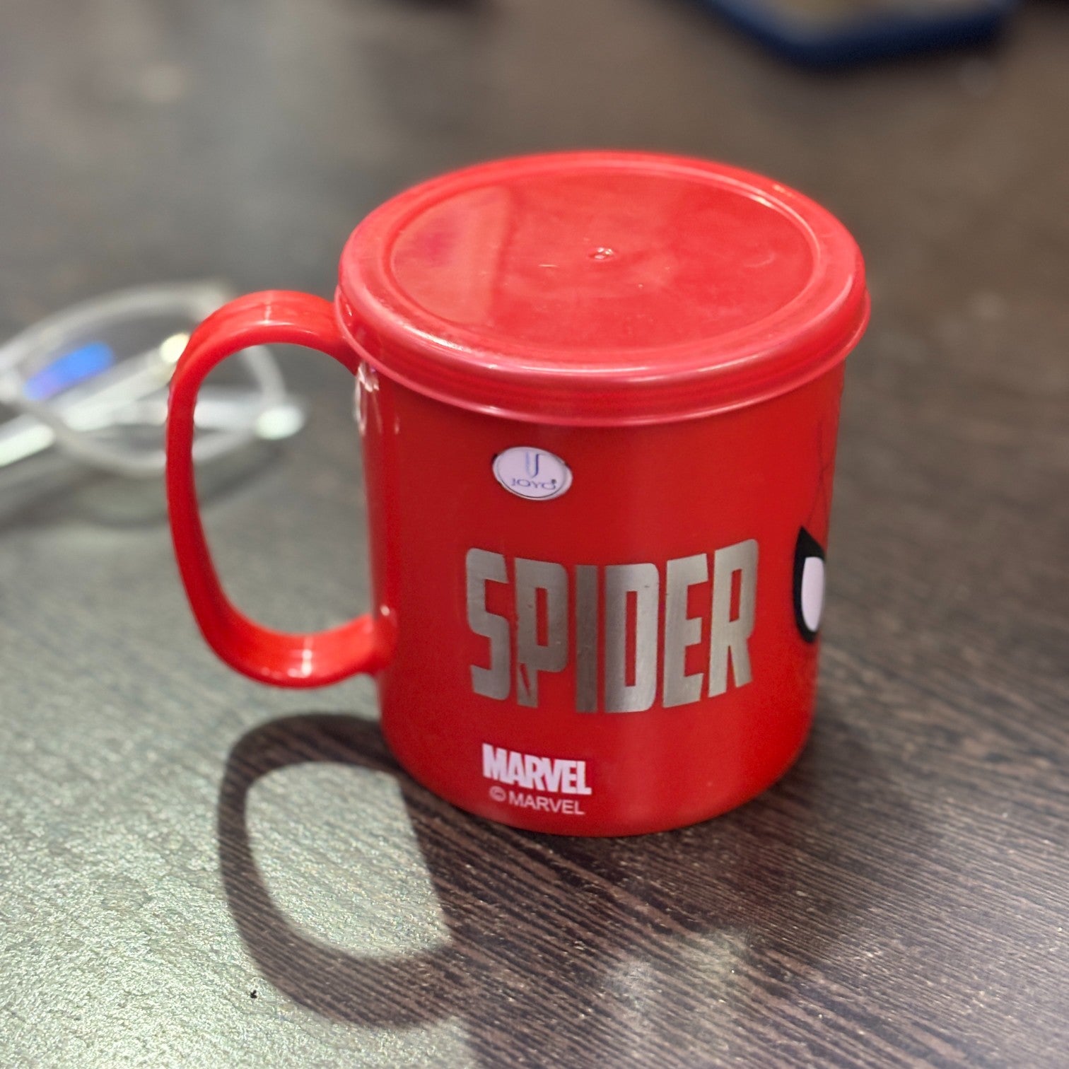 Coffee Mug With Lid | Cute Plastic With Steel Inside | Cartoon Design Mug for Kids | Reusable Drinking Cup for School, Home, Birthday & Return Gifts - 300ml - Apkamart