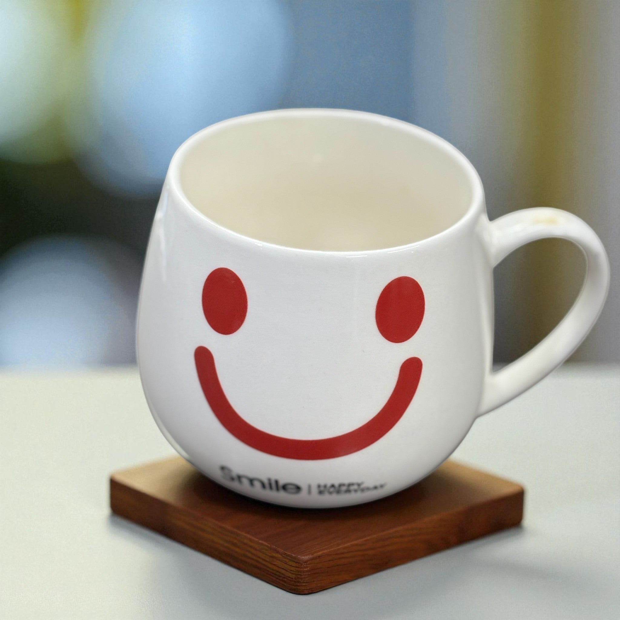 Ceramic Coffee Mug | Smile Design | Premium Handcrafted Mug for Tea, Coffee & Milk | Stylish & Durable Ceramic Cup for Office, Home & Gifting - 350ml - Apkamart