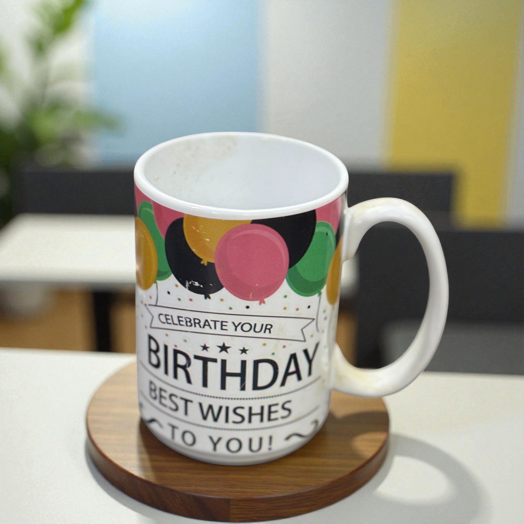 Ceramic Coffee Mug | Birthday Whises | Premium Handcrafted Mug for Tea, Coffee & Milk | Stylish & Durable Ceramic Cup for Office, Home & Gifting - 400ml - Apkamart