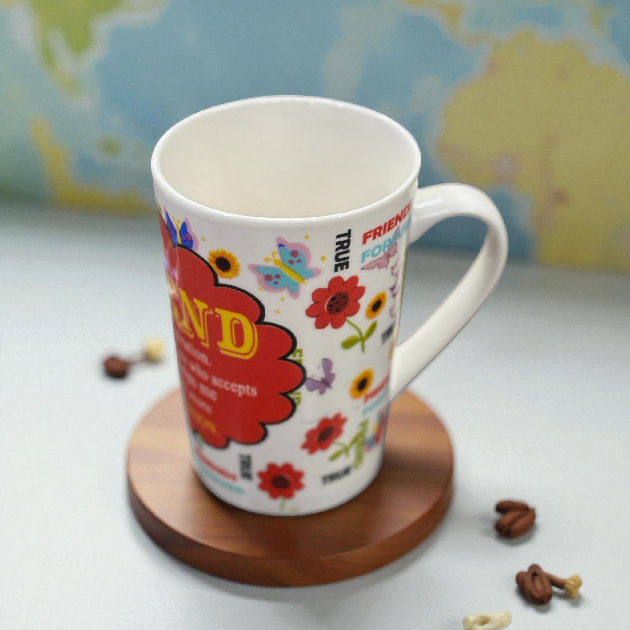 Ceramic Coffee Mug Friends Design | Premium Handcrafted Mug for Tea, Coffee & Milk | Stylish & Durable Ceramic Cup for Office, Home & Gifting - 400ml - Apkamart