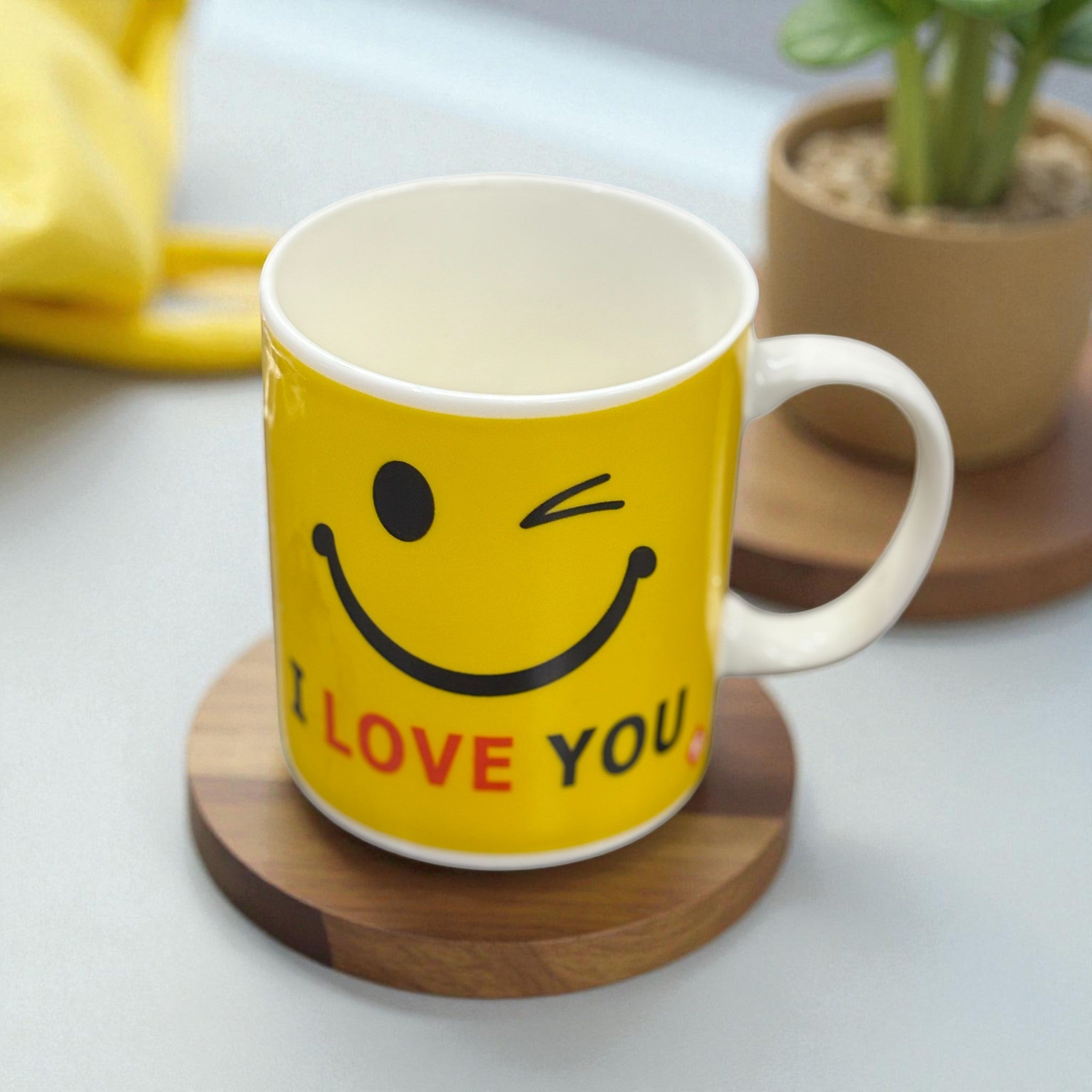 Ceramic Coffee Mug | Love You Design | Premium Handcrafted Mug for Tea, Coffee & Milk | Stylish & Durable Ceramic Cup for Office, Home & Gifting - 350ml - Apkamart