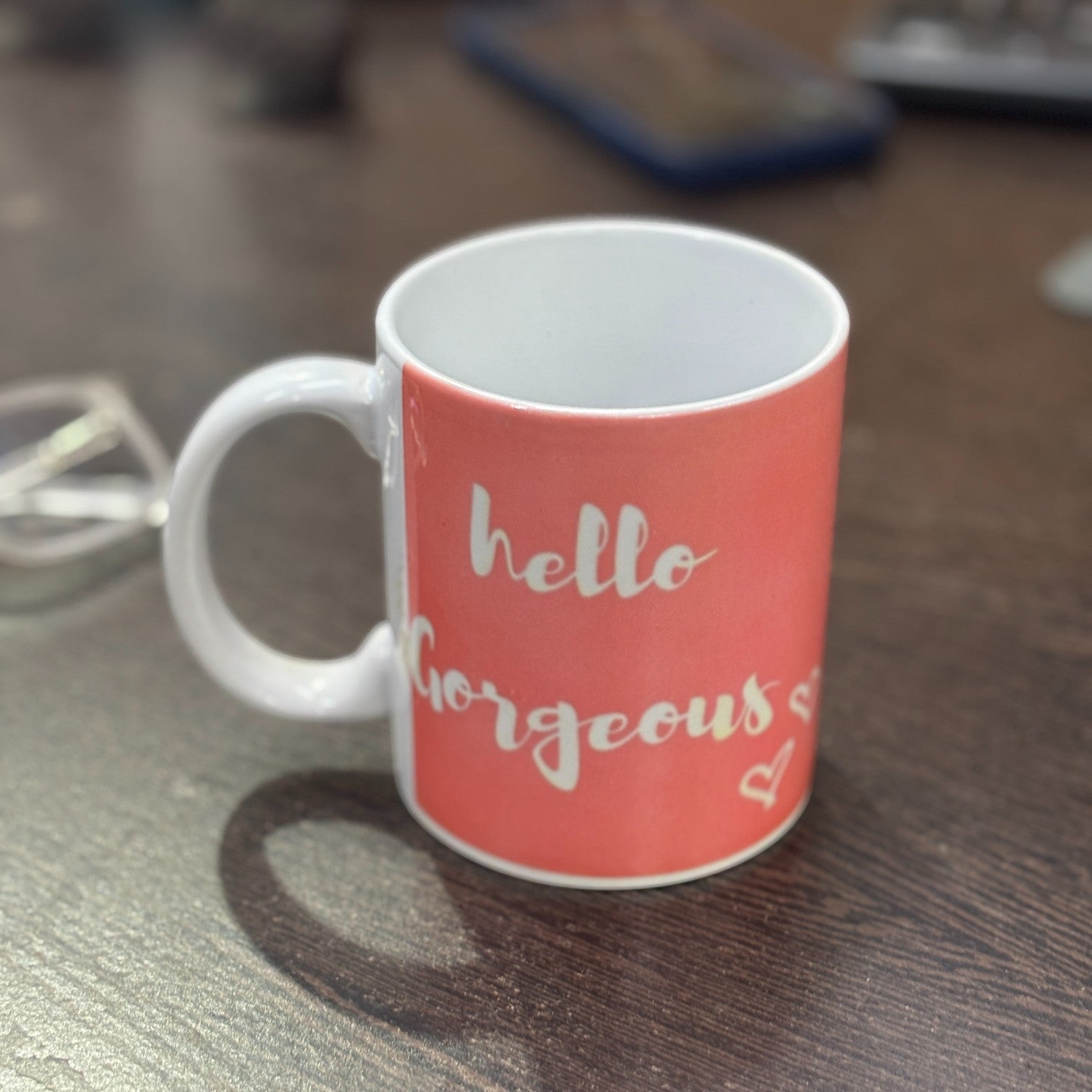 Ceramic Coffee Mug | Hello Gorgeous | Premium Handcrafted Mug for Tea, Coffee & Milk | Stylish & Durable Ceramic Cup for Office, Home & Gifting - 350ml - Apkamart