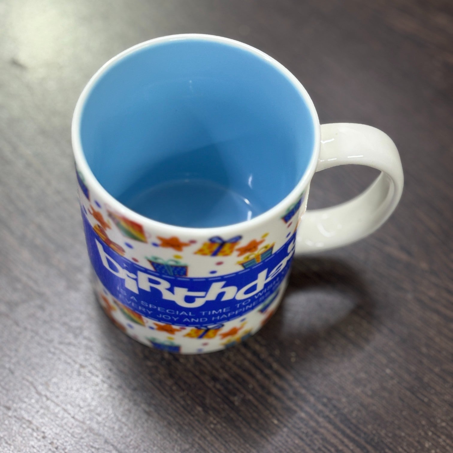 Ceramic Coffee Mug | Happy Bithday Handcrafted Mug for Tea, Coffee & Milk | Stylish & Durable Ceramic Cup for Office, Home & Gifting - 350ml - Apkamart