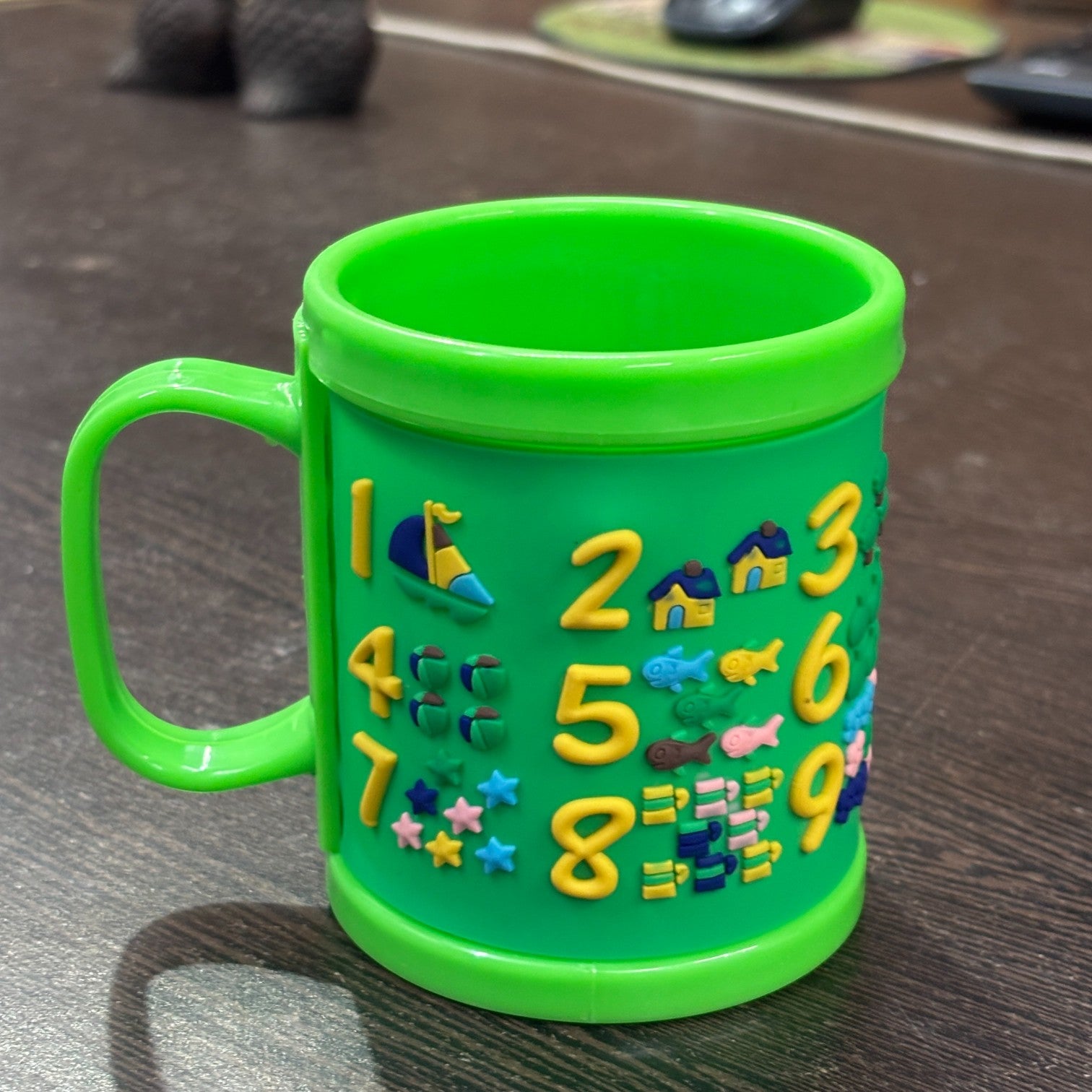 Coffee Mug | Cute Number Design Mug for Milk & Shakes | Cartoon Design Mug for Kids | Reusable Drinking Cup for School, Home, Birthday & Return Gifts - 300ml - Apkamart