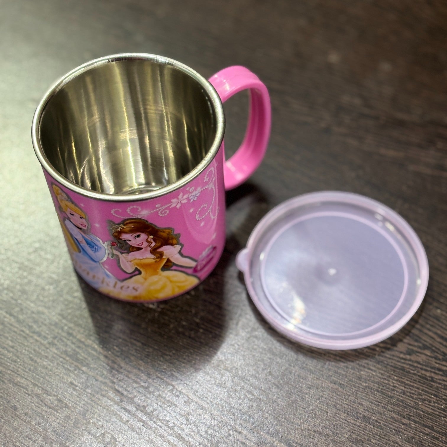 Coffee Mug With Lid | Cute Plastic Mug With Steel Inside | Cartoon Design Mug for Kids | Reusable Drinking Cup for School, Home, Birthday & Return Gifts - 300ml - Apkamart
