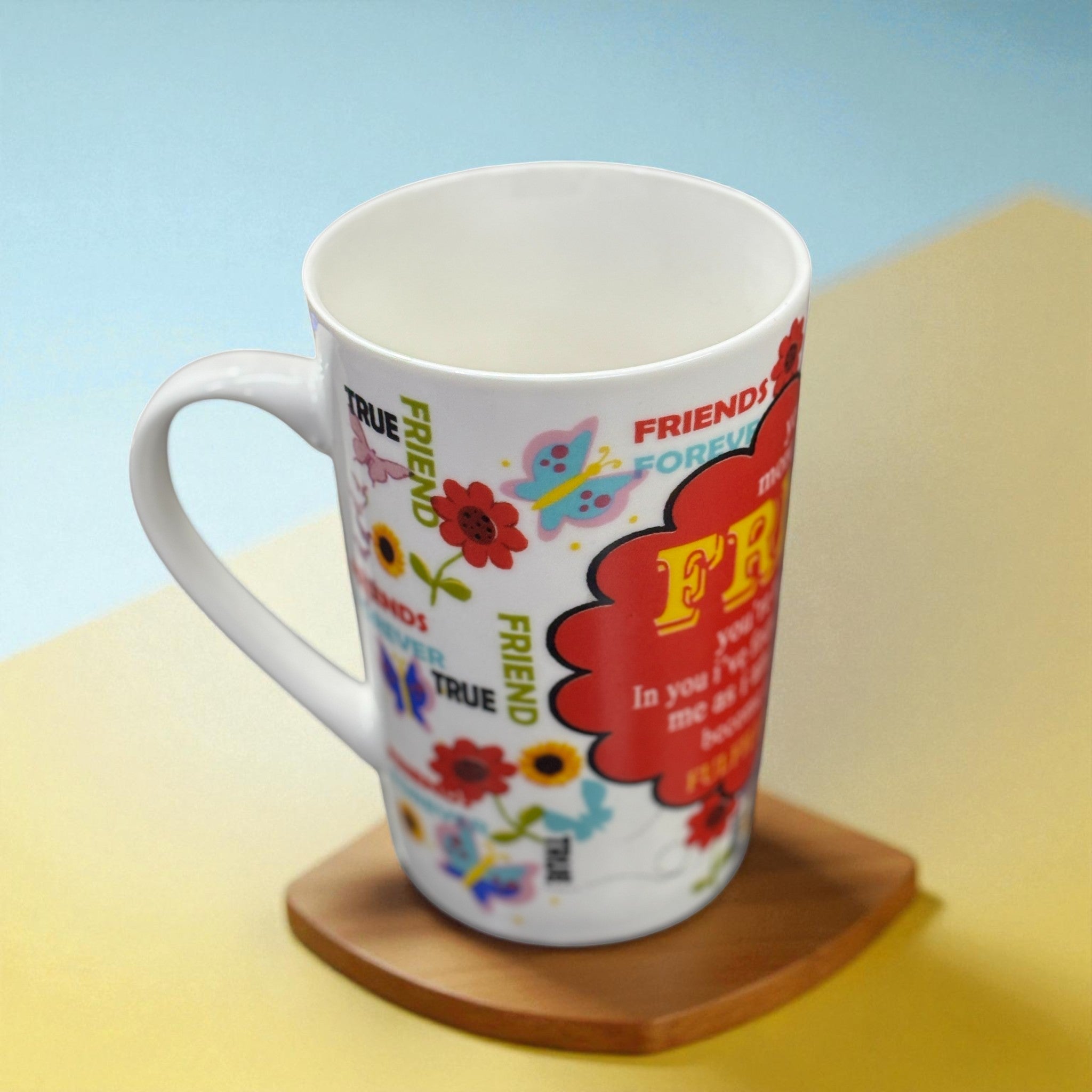 Ceramic Coffee Mug Friends Design | Premium Handcrafted Mug for Tea, Coffee & Milk | Stylish & Durable Ceramic Cup for Office, Home & Gifting - 400ml - Apkamart