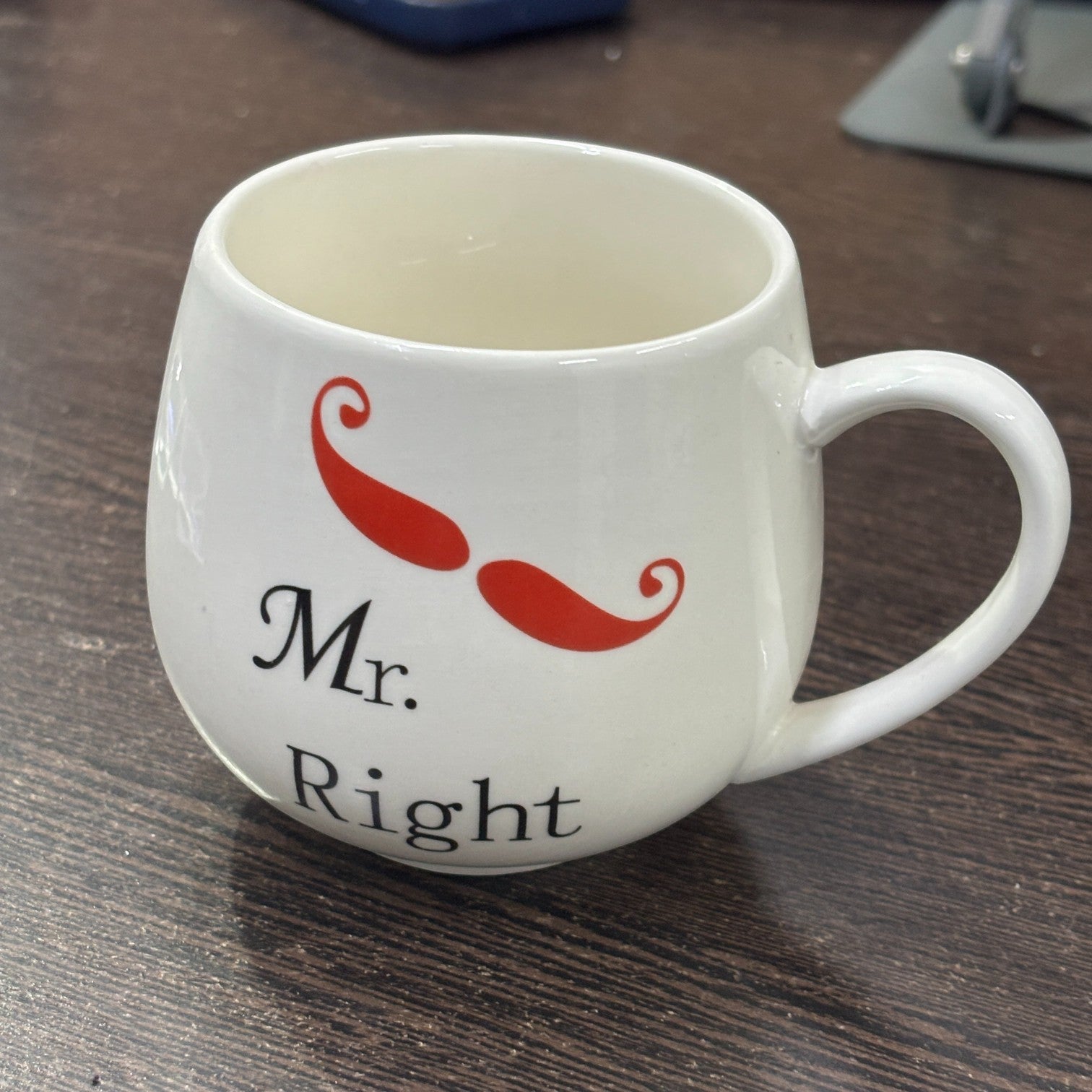 Ceramic Mr. Right Coffee Mug | Premium Handcrafted Mug for Tea, Coffee & Milk | Stylish & Durable Ceramic Cup for Office, Home & Gifting - 350ml - Apkamart