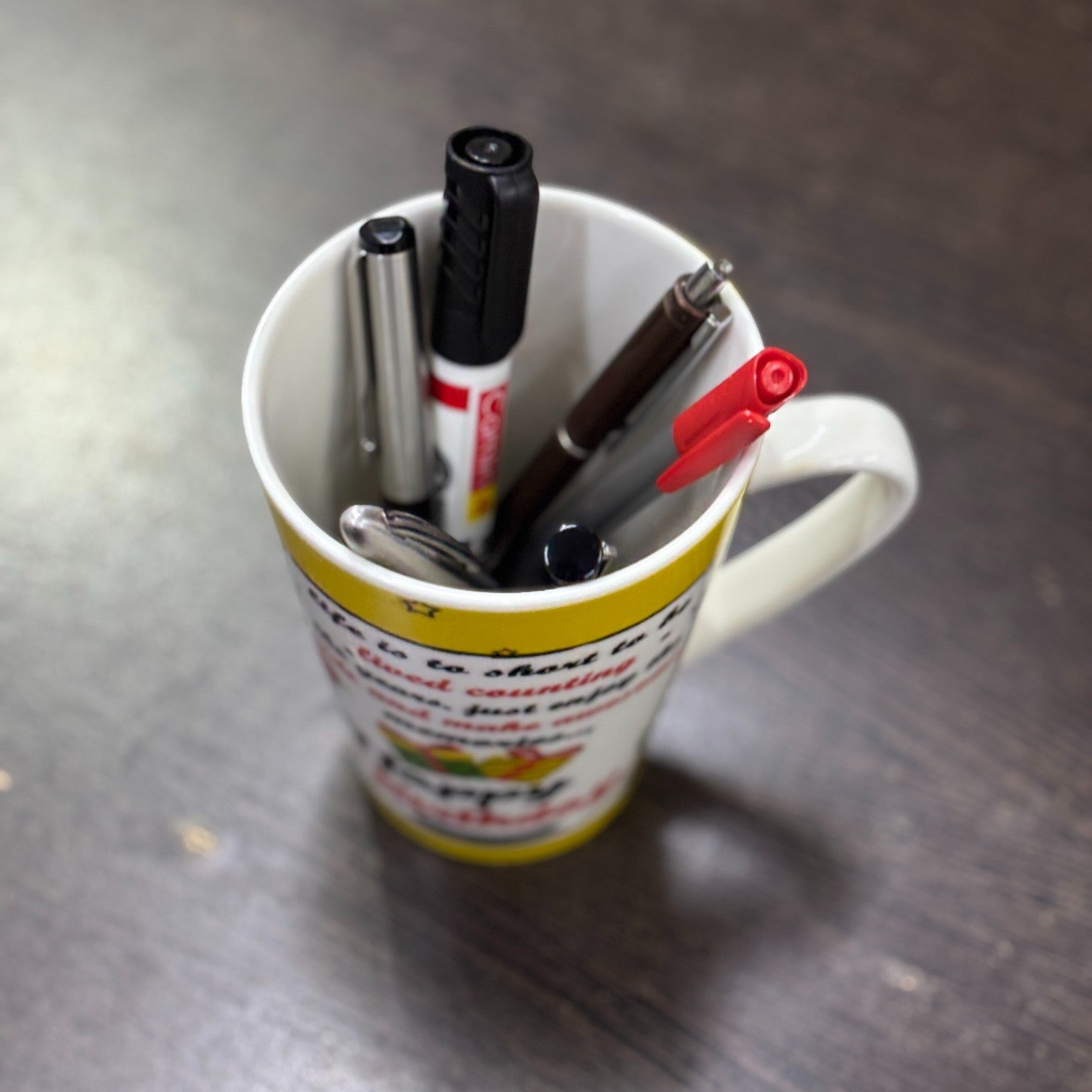 Coffee Mug Happy Birthday Design | Premium Handcrafted Mug for Tea, Coffee & Milk | Stylish & Durable Ceramic Cup for Office, Home & Gifting - 400ml - Apkamart