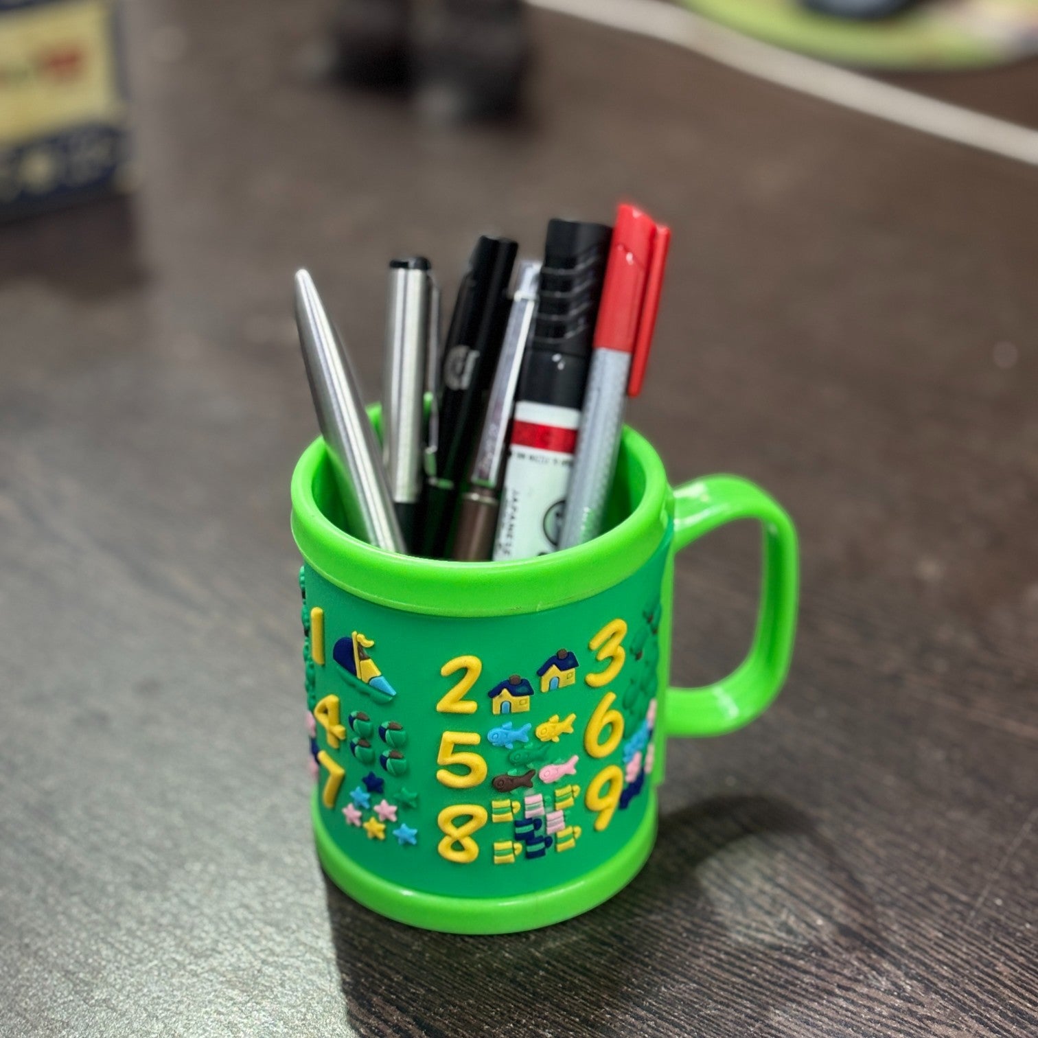 Coffee Mug | Cute Number Design Mug for Milk & Shakes | Cartoon Design Mug for Kids | Reusable Drinking Cup for School, Home, Birthday & Return Gifts - 300ml - Apkamart