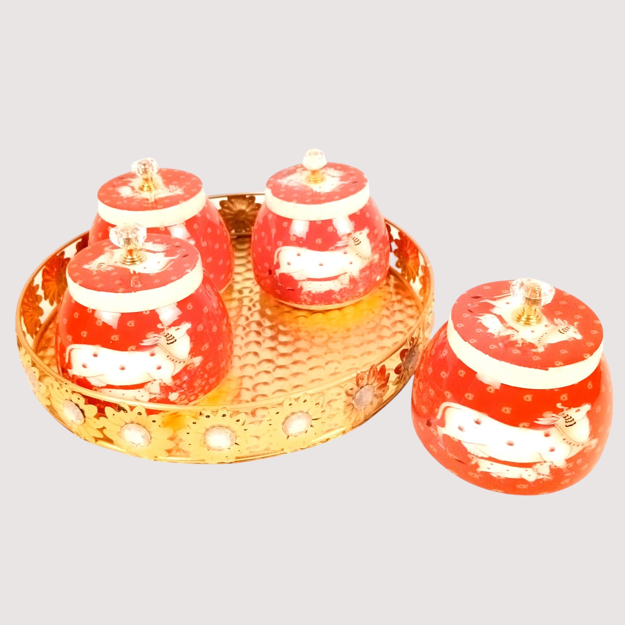 Serving Bowl with Tray | Elephant Handicraft Container | Decorative Showpiece Bowl for Home & Kitchen | Premium Diwali Gift | Traditional Indian Decor - 10 Inch - Apkamart