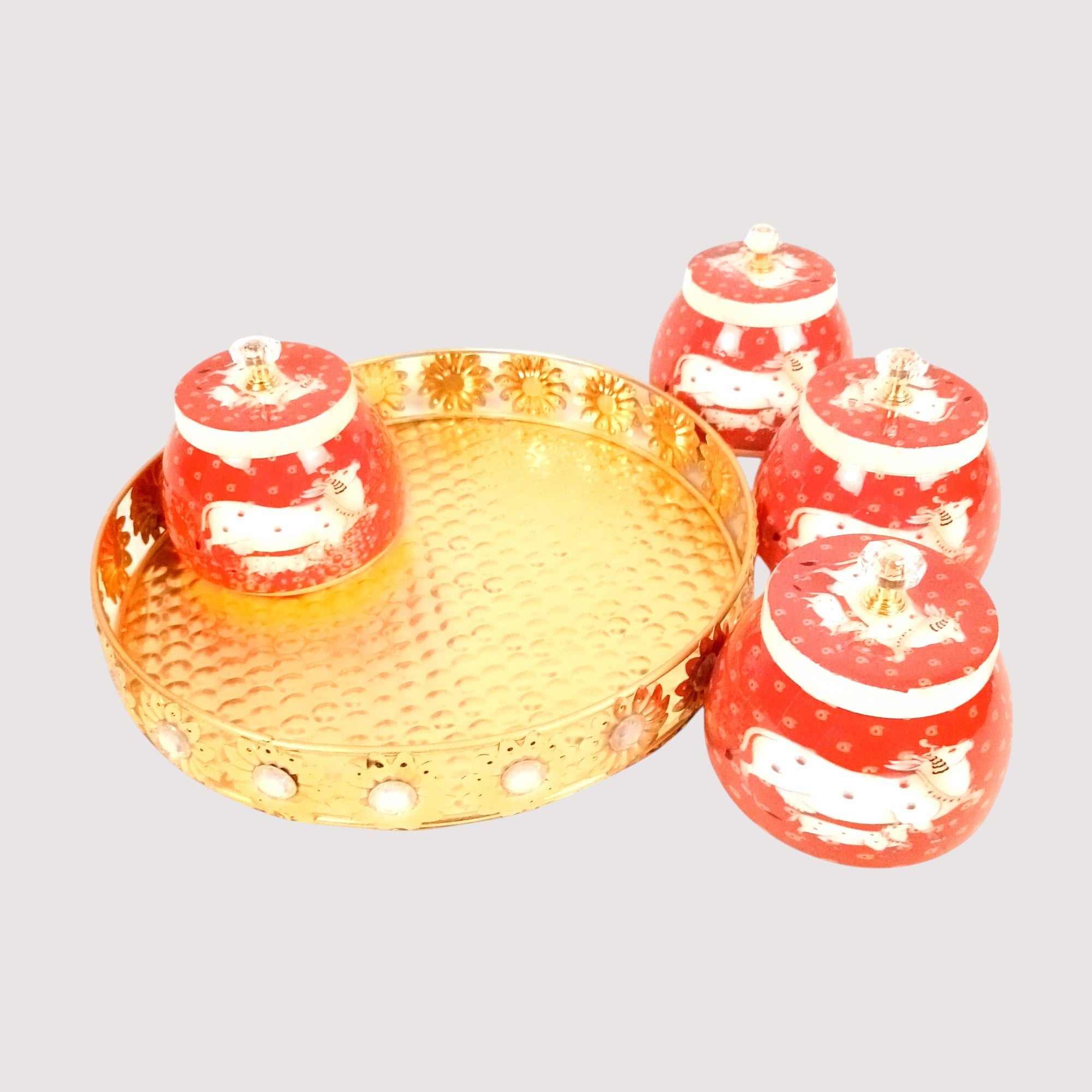 Serving Bowl with Tray | Elephant Handicraft Container | Decorative Showpiece Bowl for Home & Kitchen | Premium Diwali Gift | Traditional Indian Decor - 10 Inch - Apkamart