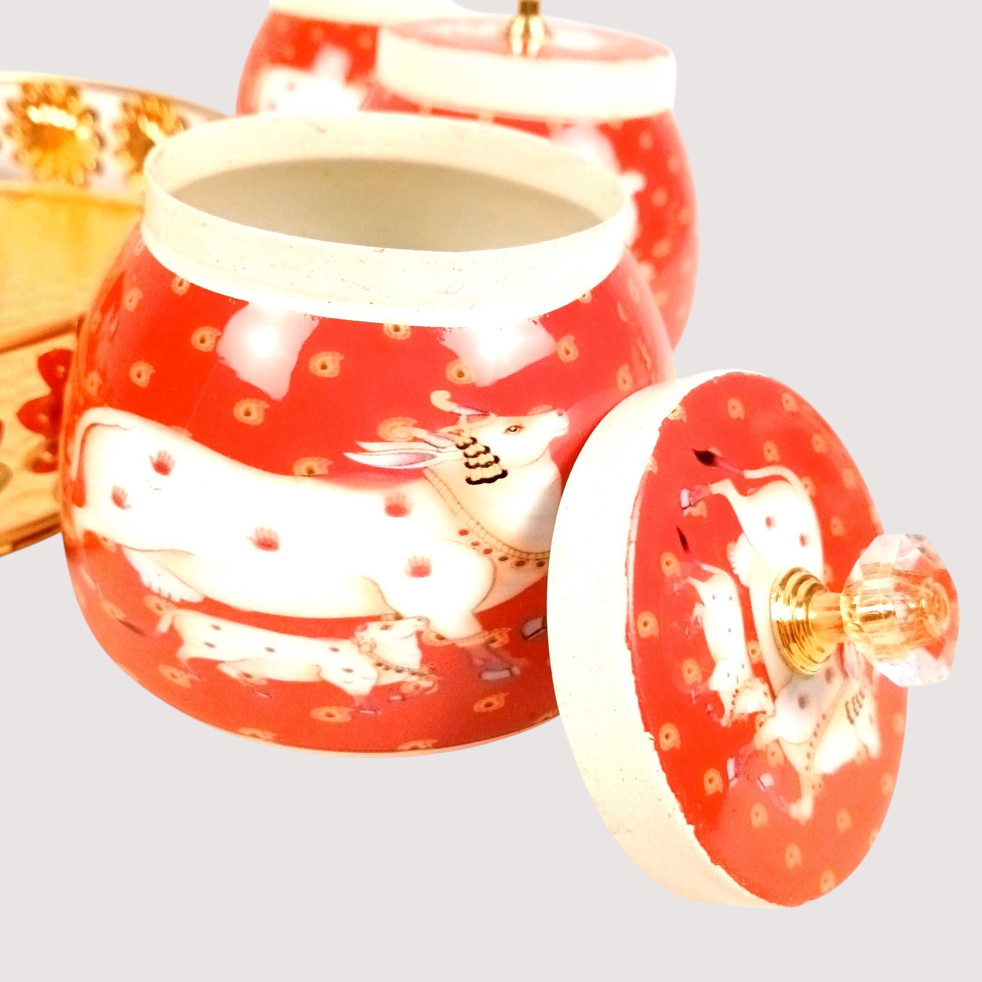 Serving Bowl with Tray | Elephant Handicraft Container | Decorative Showpiece Bowl for Home & Kitchen | Premium Diwali Gift | Traditional Indian Decor - 10 Inch - Apkamart