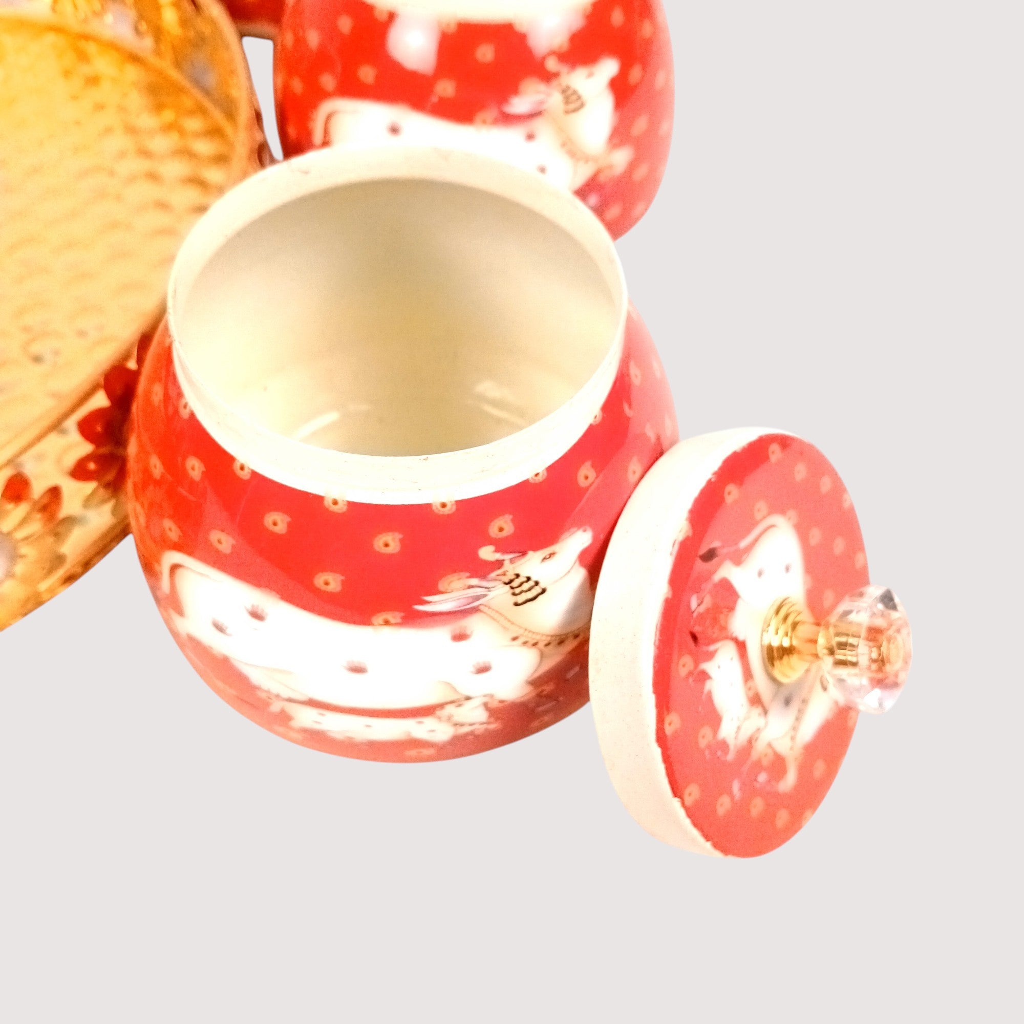 Serving Bowl with Tray | Elephant Handicraft Container | Decorative Showpiece Bowl for Home & Kitchen | Premium Diwali Gift | Traditional Indian Decor - 10 Inch - Apkamart