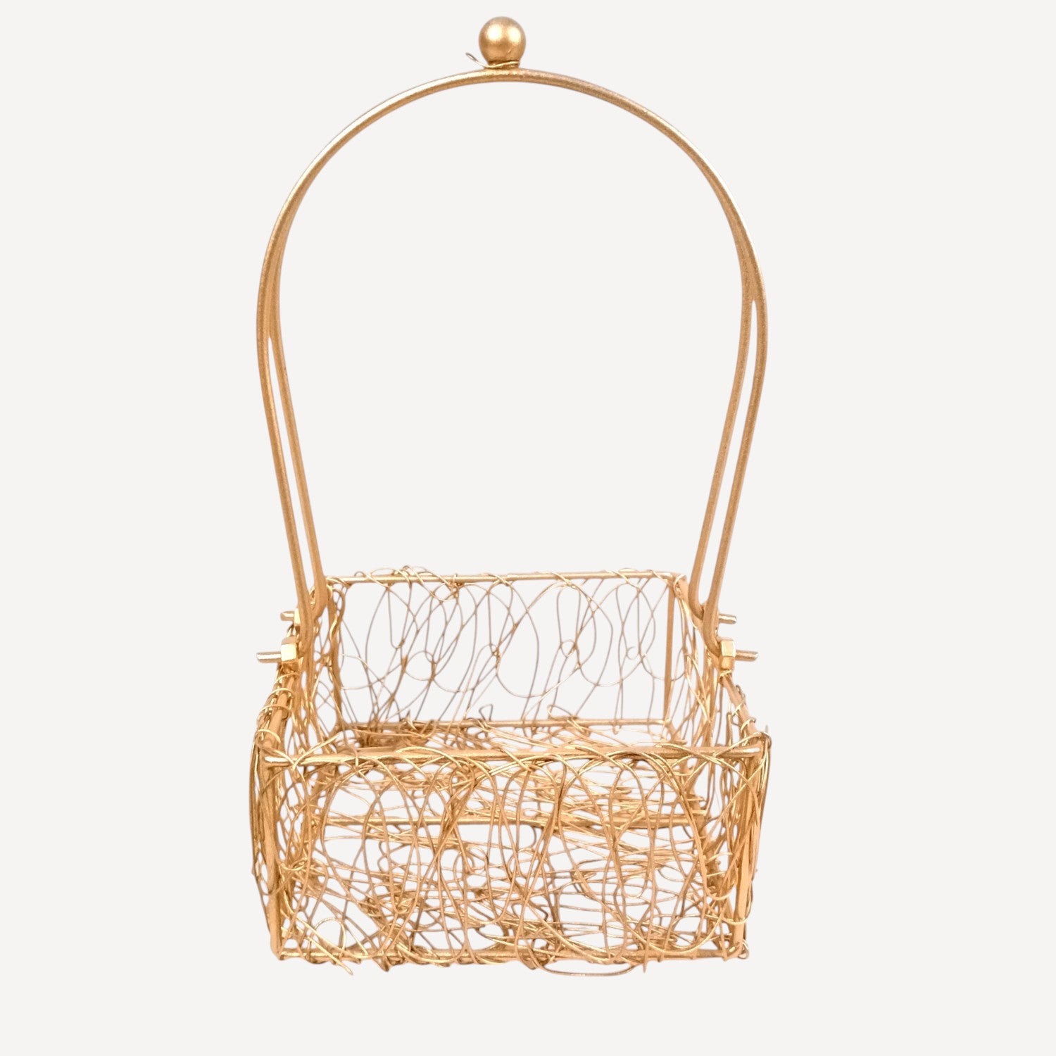 Serving Bowl with Metal Basket | Handicraft Bowl for Kitchen & Home Decor | Showpiece with Basket | Diwali Gift Item | Decorative Container for Dining & Gifting - 8 Inch - Apkamart