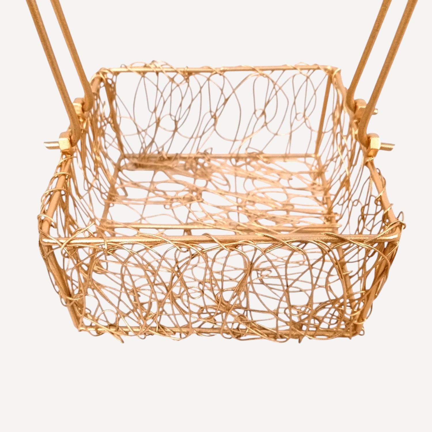 Serving Bowl with Metal Basket | Handicraft Bowl for Kitchen & Home Decor | Showpiece with Basket | Diwali Gift Item | Decorative Container for Dining & Gifting - 8 Inch - Apkamart