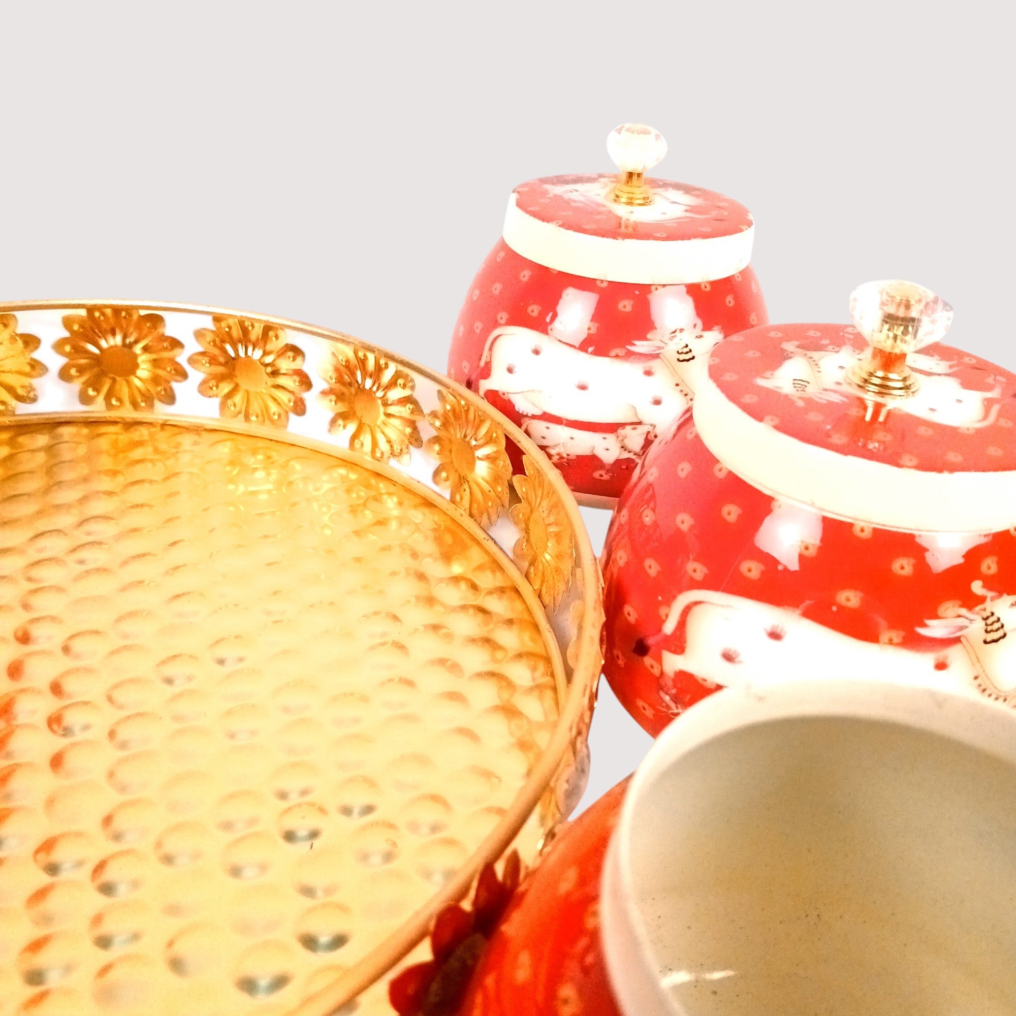 Serving Bowl with Tray | Elephant Handicraft Container | Decorative Showpiece Bowl for Home & Kitchen | Premium Diwali Gift | Traditional Indian Decor - 10 Inch - Apkamart