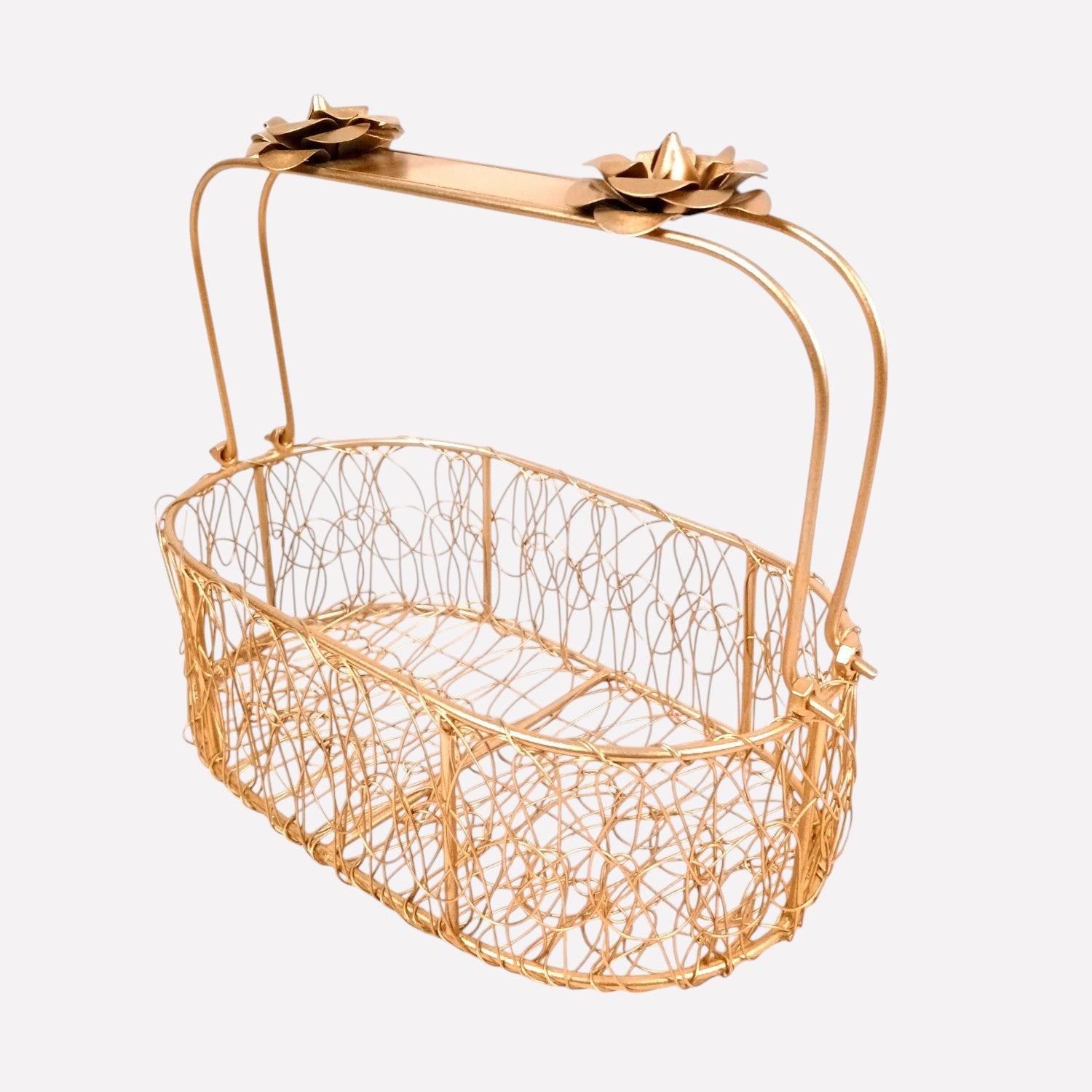 Serving Bowls with Basket | White Handicraft Containers for Kitchen & Home Decor | Premium Showpiece Bowl Set | Gift for Diwali, Housewarming & Dining Table - 9 Inch - Apkamart