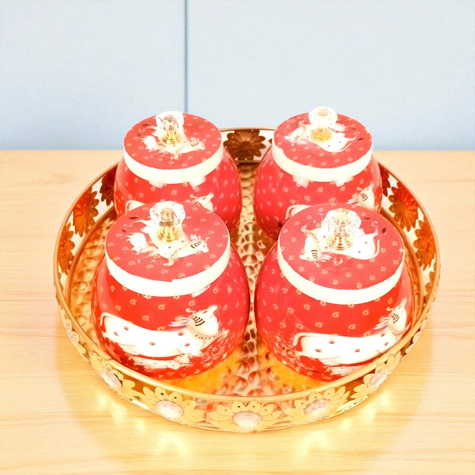 Serving Bowl with Tray | Elephant Handicraft Container | Decorative Showpiece Bowl for Home & Kitchen | Premium Diwali Gift | Traditional Indian Decor - 10 Inch - Apkamart