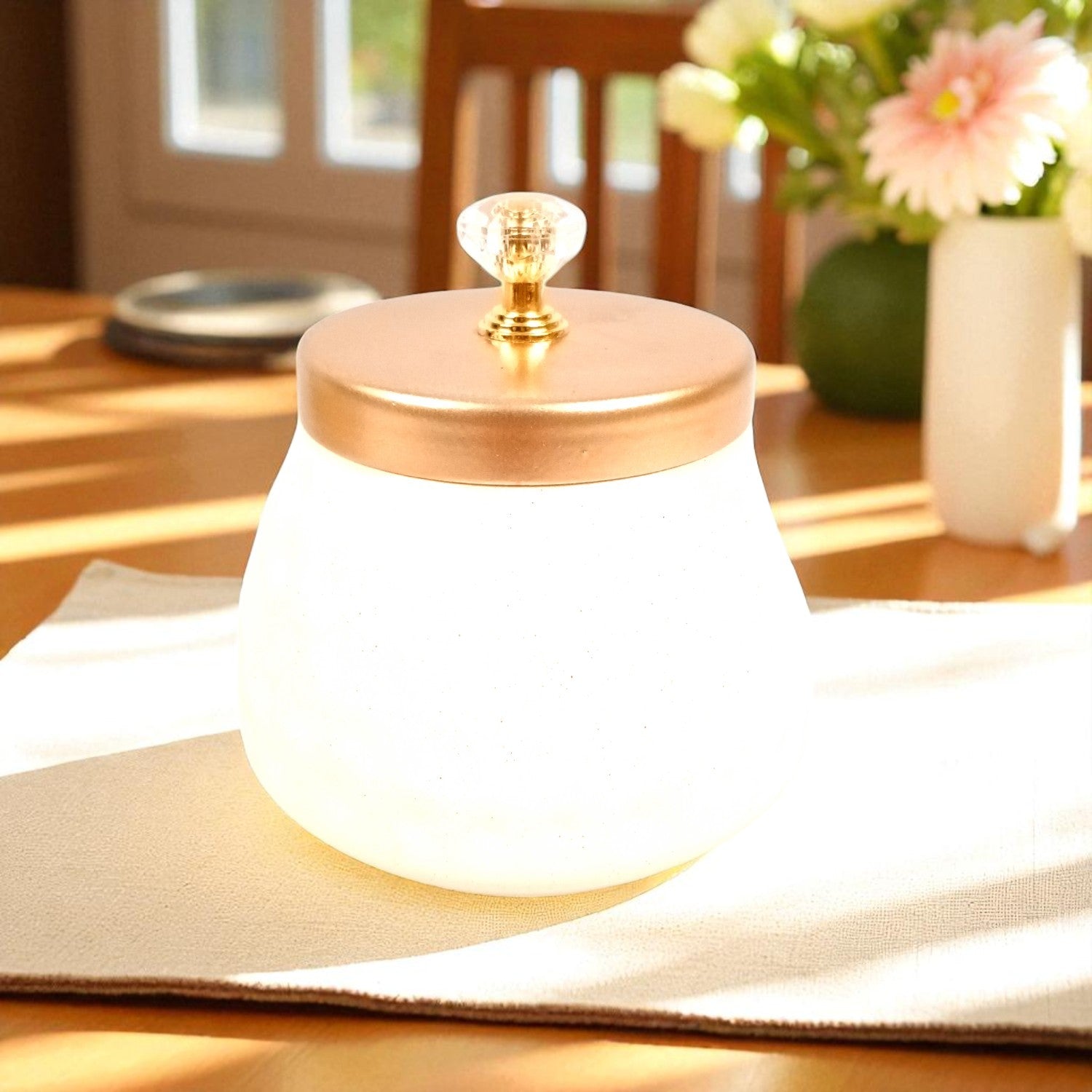 Serving Bowls with Basket | White Handicraft Containers for Kitchen & Home Decor | Premium Showpiece Bowl Set | Gift for Diwali, Housewarming & Dining Table - 9 Inch - Apkamart