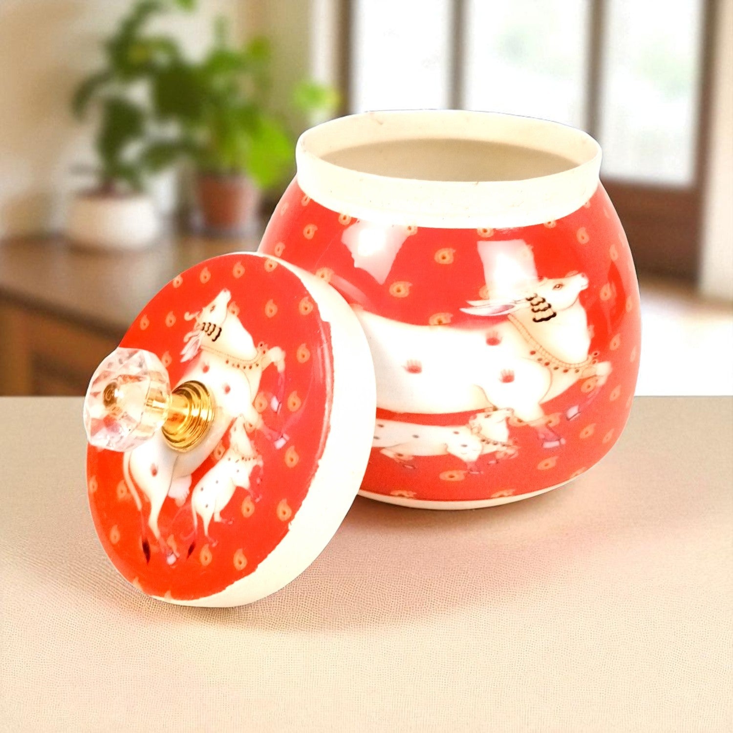 Serving Bowl with Tray | Elephant Handicraft Container | Decorative Showpiece Bowl for Home & Kitchen | Premium Diwali Gift | Traditional Indian Decor - 10 Inch - Apkamart