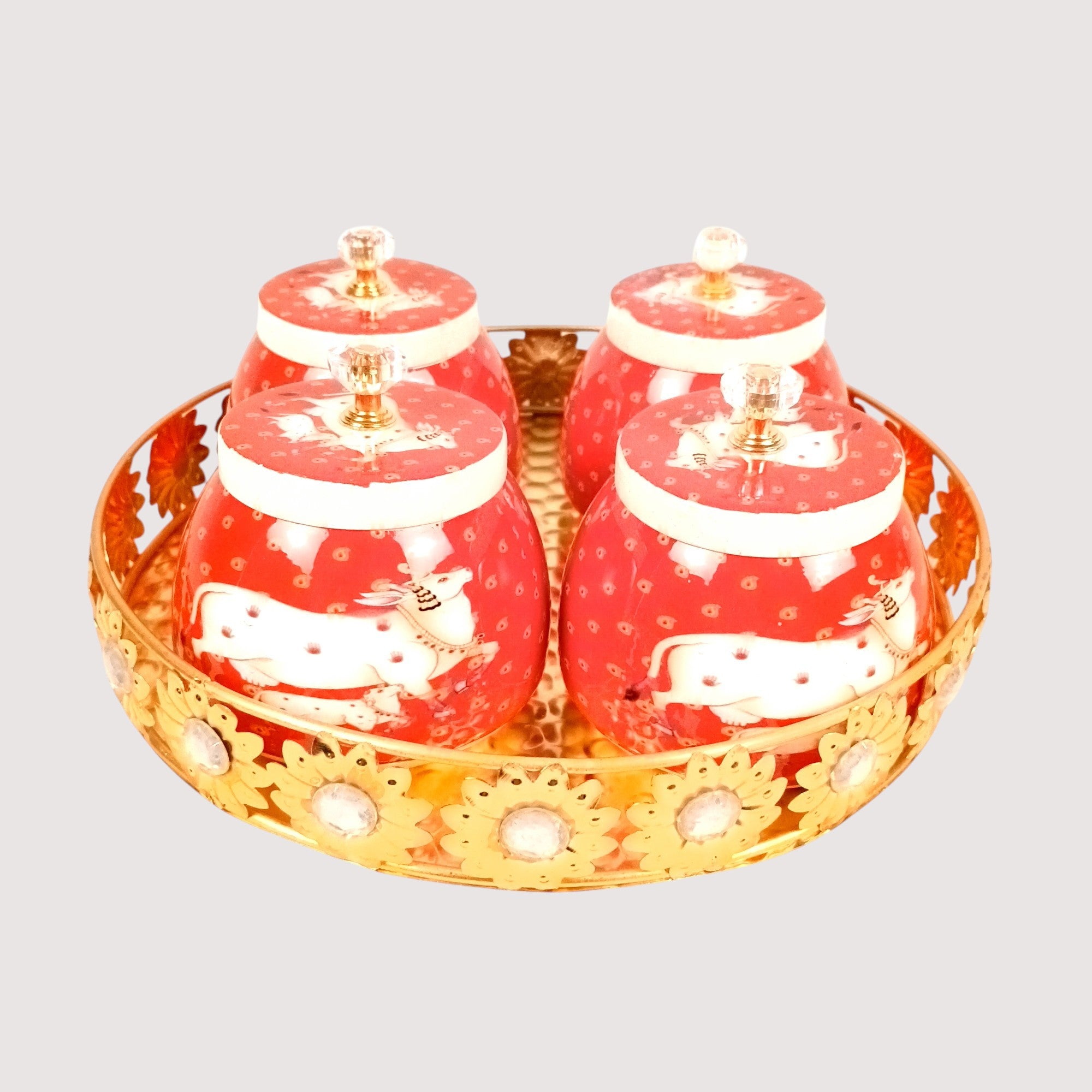 Serving Bowl with Tray | Elephant Handicraft Container | Decorative Showpiece Bowl for Home & Kitchen | Premium Diwali Gift | Traditional Indian Decor - 10 Inch - Apkamart