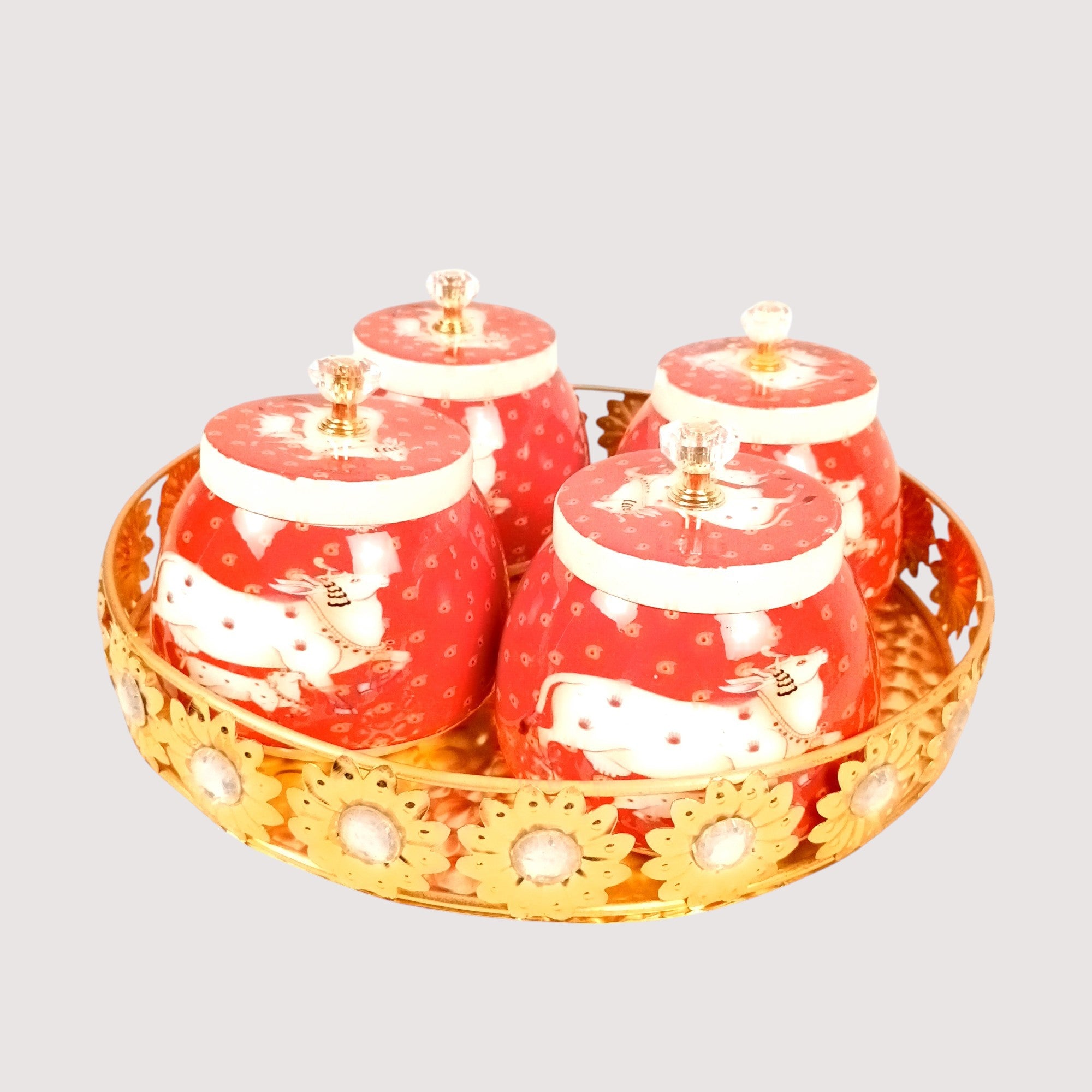 Serving Bowl with Tray | Elephant Handicraft Container | Decorative Showpiece Bowl for Home & Kitchen | Premium Diwali Gift | Traditional Indian Decor - 10 Inch - Apkamart