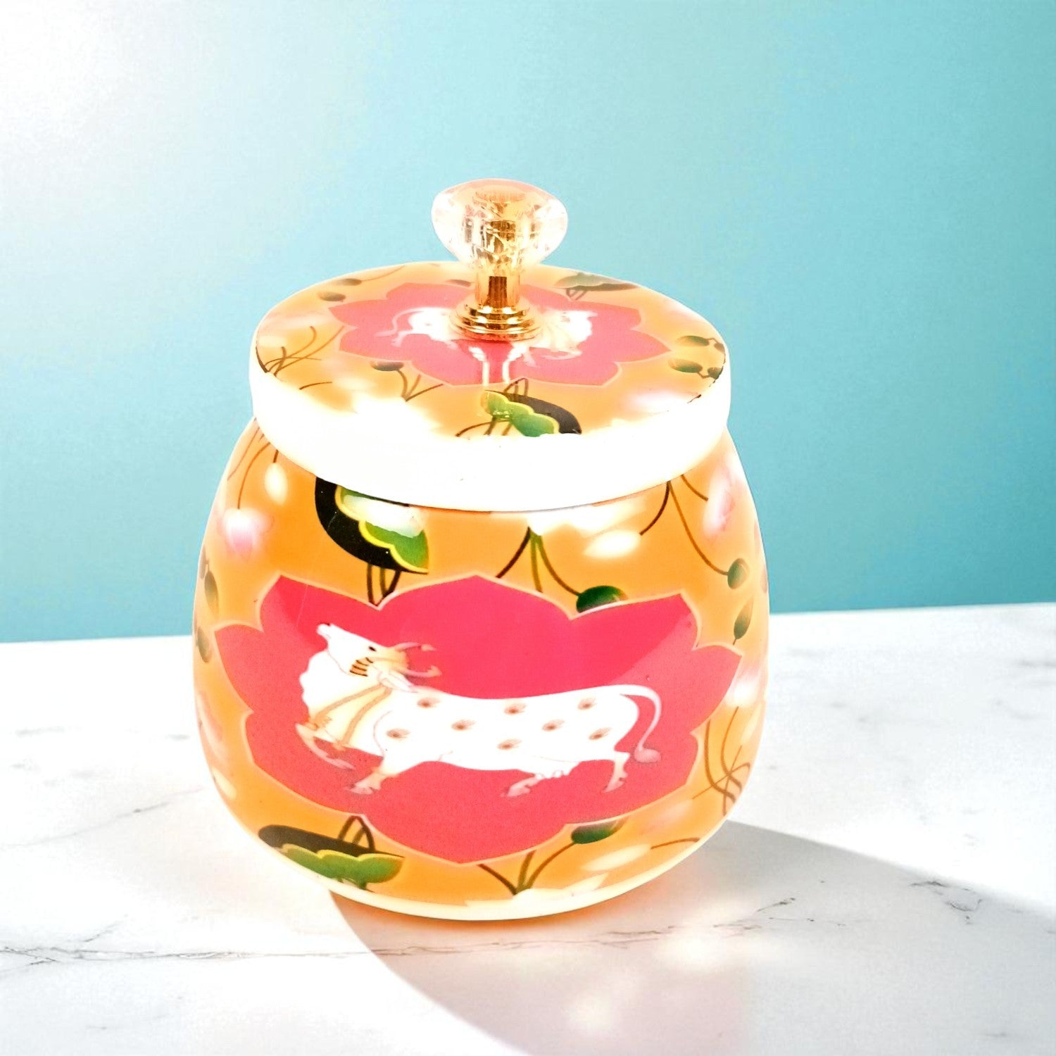 Pichvai Art Serving Bowl | Handicraft Multiuse Container | Decorative Kitchen & Home Showpiece | Diwali Gift | Premium Handcrafted Bowl for Gifting & Serving - 4 Inch - Apkamart