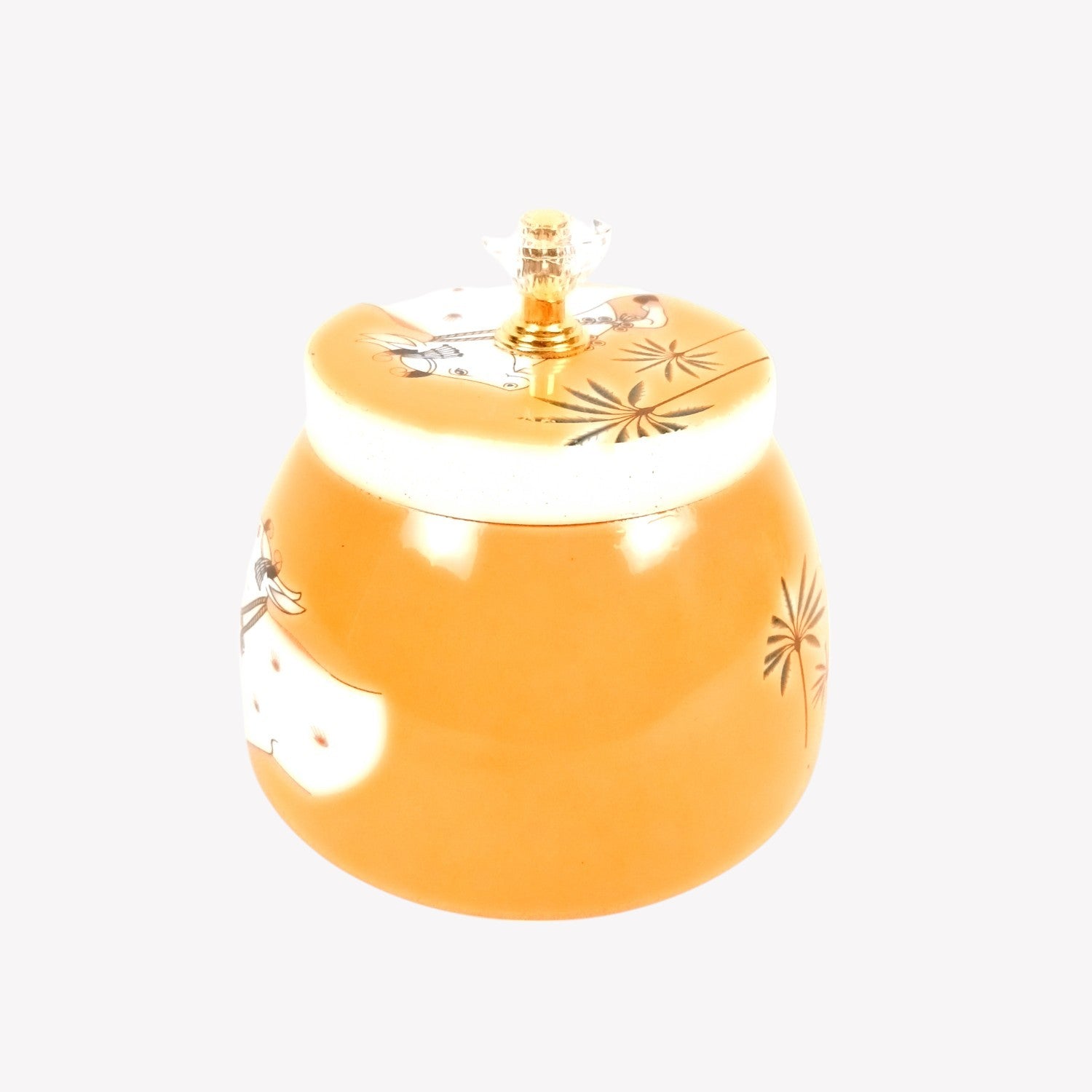 Serving Bowl with Pichwai Art | Handcrafted Decorative Container | Multiuse Kitchen & Home Decor Bowl | Traditional Showpiece | Diwali Gift | Premium Gifting Item - 4 Inch - Apkamart