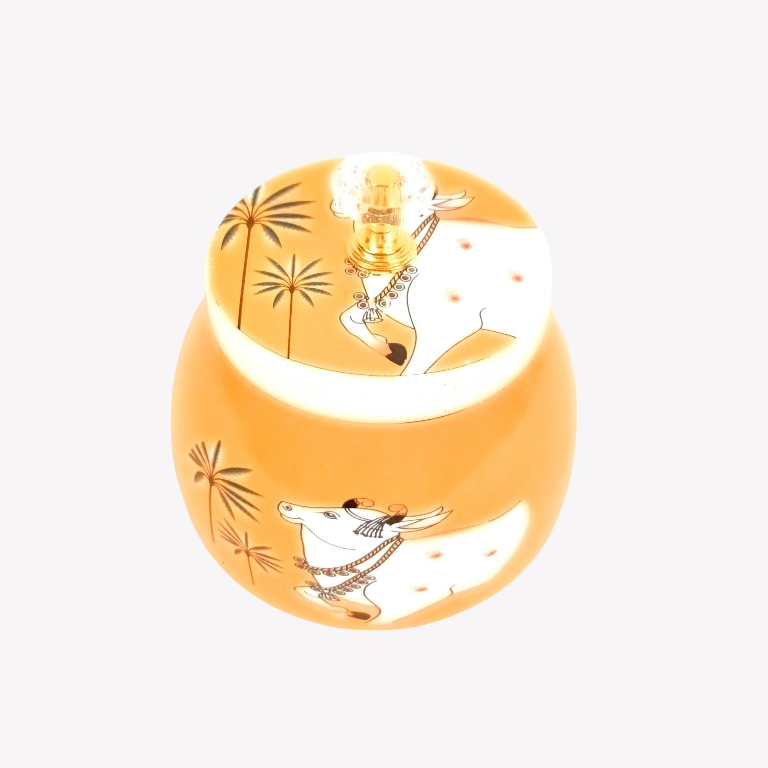 Serving Bowl with Pichwai Art | Handcrafted Decorative Container | Multiuse Kitchen & Home Decor Bowl | Traditional Showpiece | Diwali Gift | Premium Gifting Item - 4 Inch - Apkamart