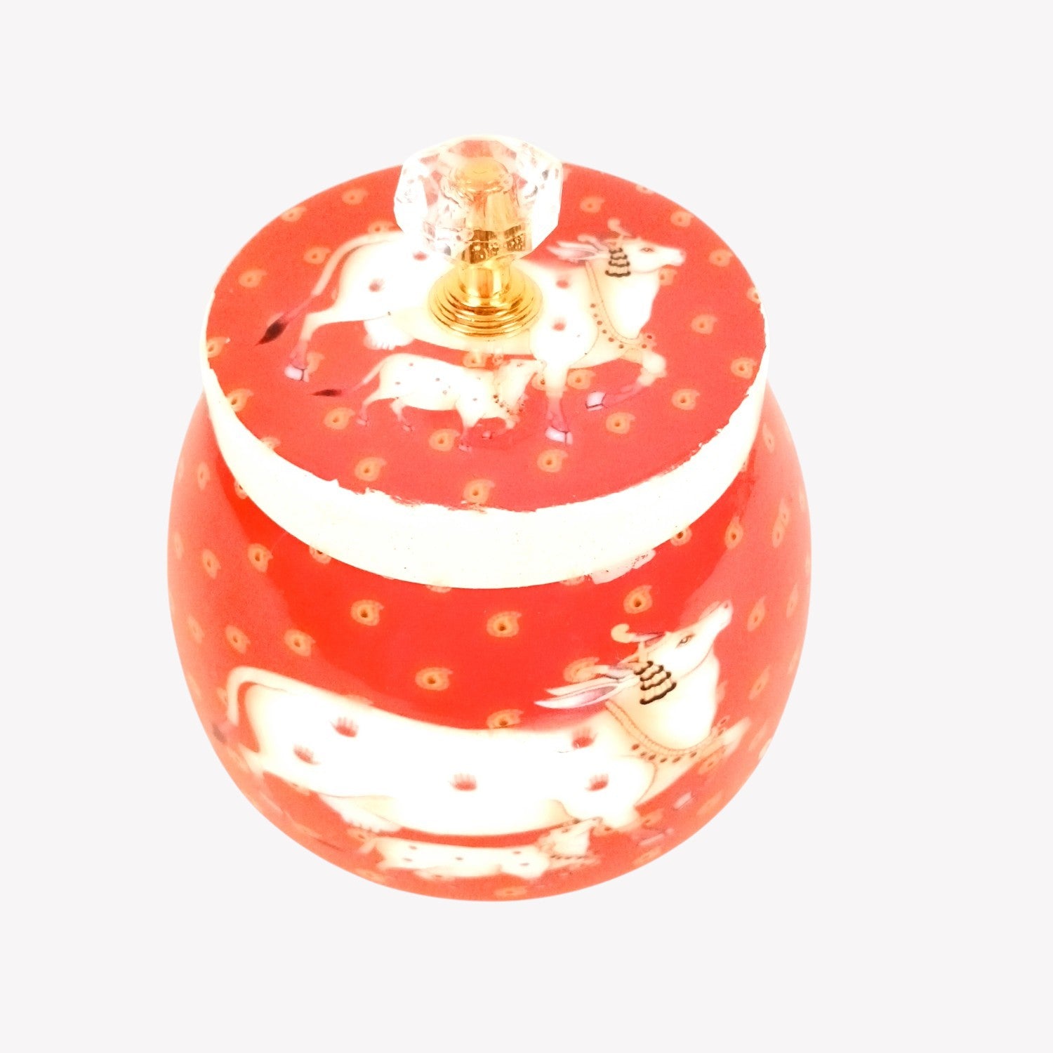 Serving Bowl with Pichwai Art | Handcrafted Decorative Container| Multiuse Kitchen & Home Decor Bowl | Diwali Gift | Premium Gifting Item - 4 Inch