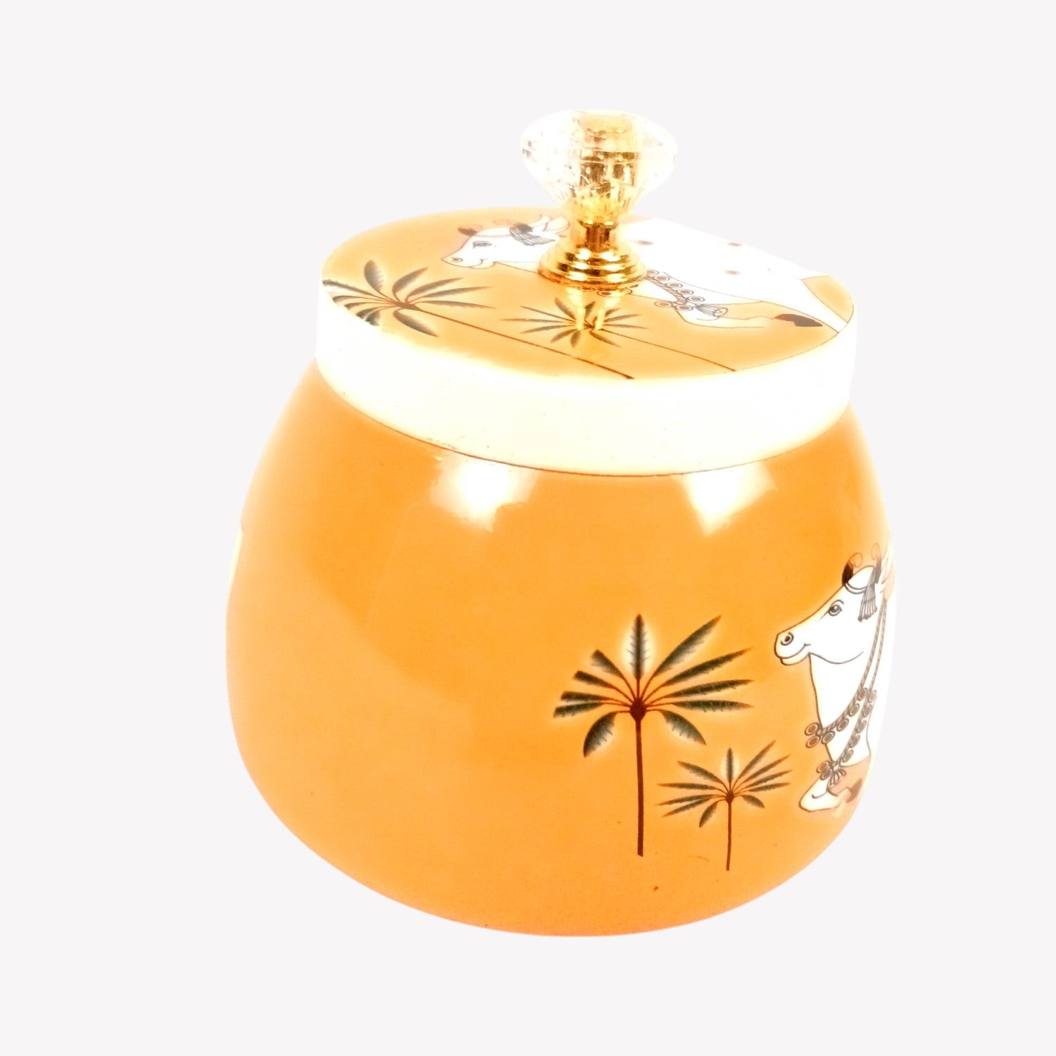 Serving Bowl with Pichwai Art | Handcrafted Decorative Container | Multiuse Kitchen & Home Decor Bowl | Traditional Showpiece | Diwali Gift | Premium Gifting Item - 4 Inch - Apkamart