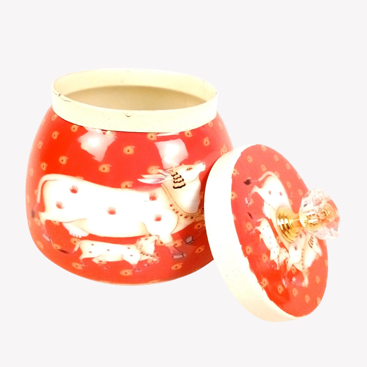 Serving Bowl with Pichwai Art | Handcrafted Decorative Container| Multiuse Kitchen & Home Decor Bowl | Diwali Gift | Premium Gifting Item - 4 Inch