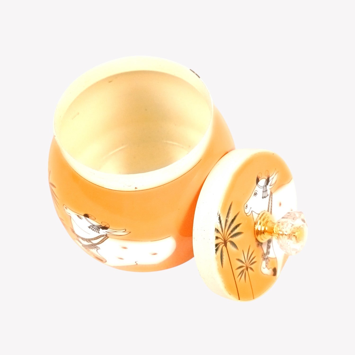 Serving Bowl with Pichwai Art | Handcrafted Decorative Container | Multiuse Kitchen & Home Decor Bowl | Traditional Showpiece | Diwali Gift | Premium Gifting Item - 4 Inch - Apkamart