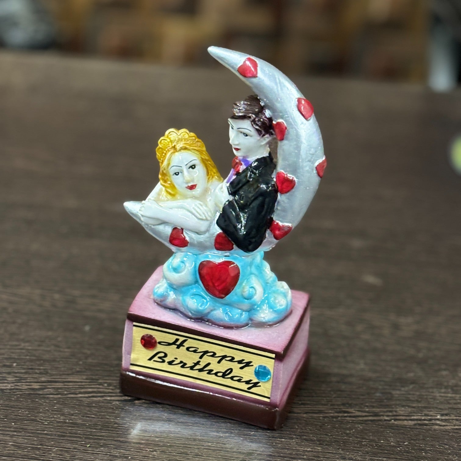 Couple Showpiece | Romantic Love Figurine | Decorative Resin Sculpture for Home Decor, Bedroom & Living Room | Perfect Gift for Anniversary & Valentine’s Day - 9 Inch - Apkamart