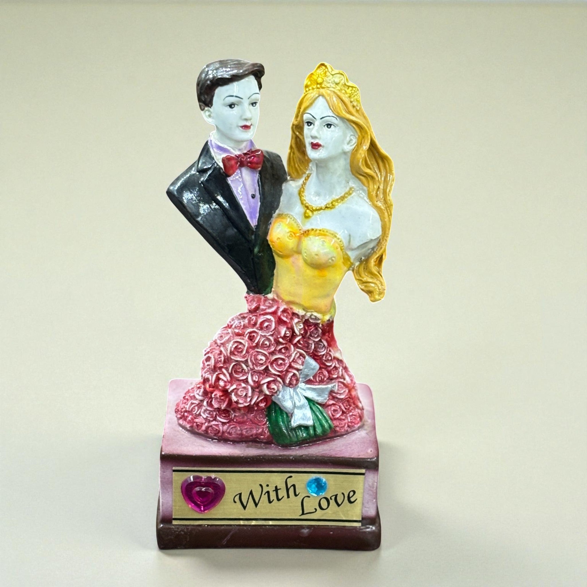 Couple Figurine Showpiece | Romantic Resin Sculpture | Perfect Decorative Gift for Anniversary, Wedding, Valentine’s Day & Home Decor - 10 Inch - Apkamart