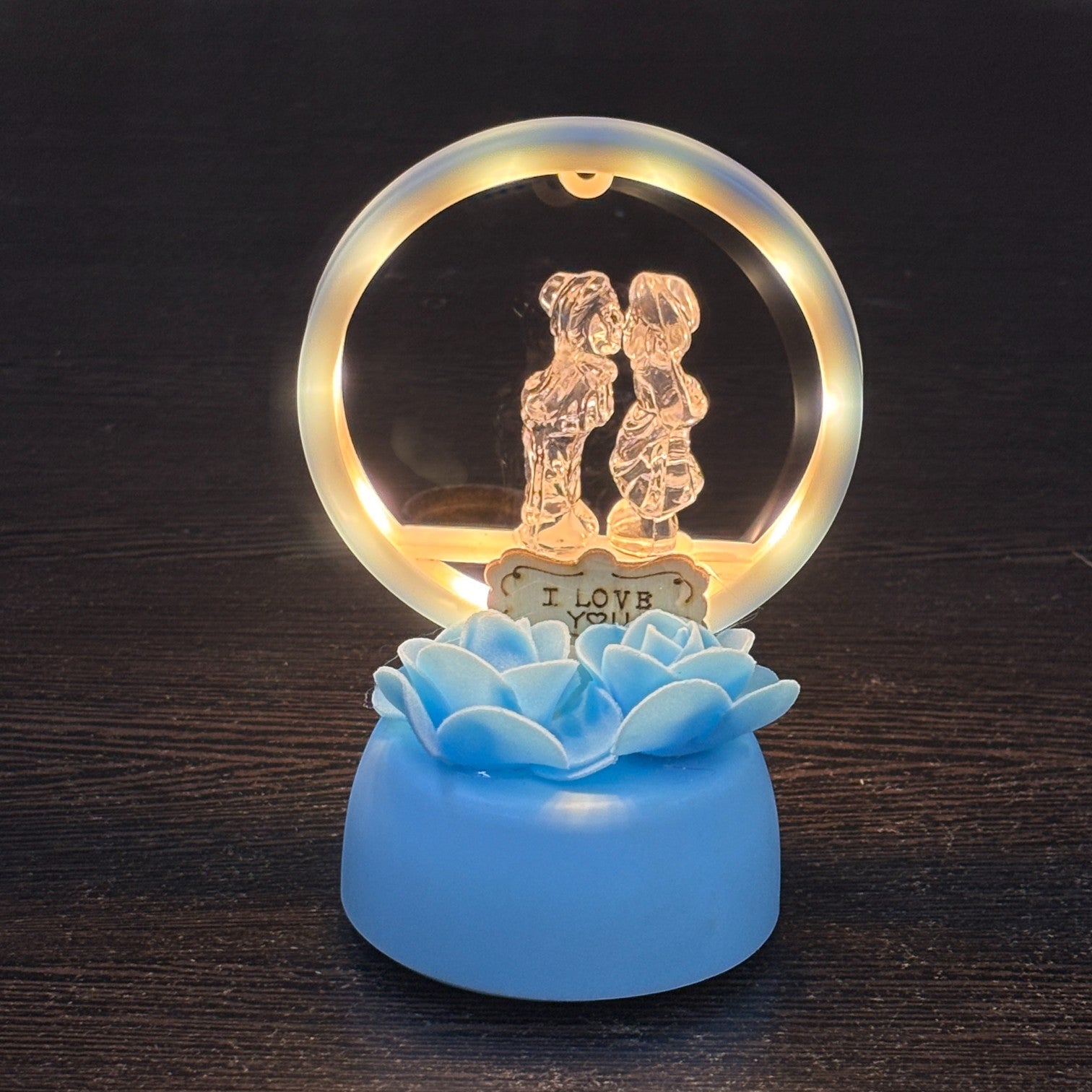 Romantic Couple Showpiece with LED Light | Decorative Love Figurine for Bedroom & Living Room Décor | Valentine, Anniversary & Wedding Gift for Couples - 6 Inch - Apkamart #Style_Design 1