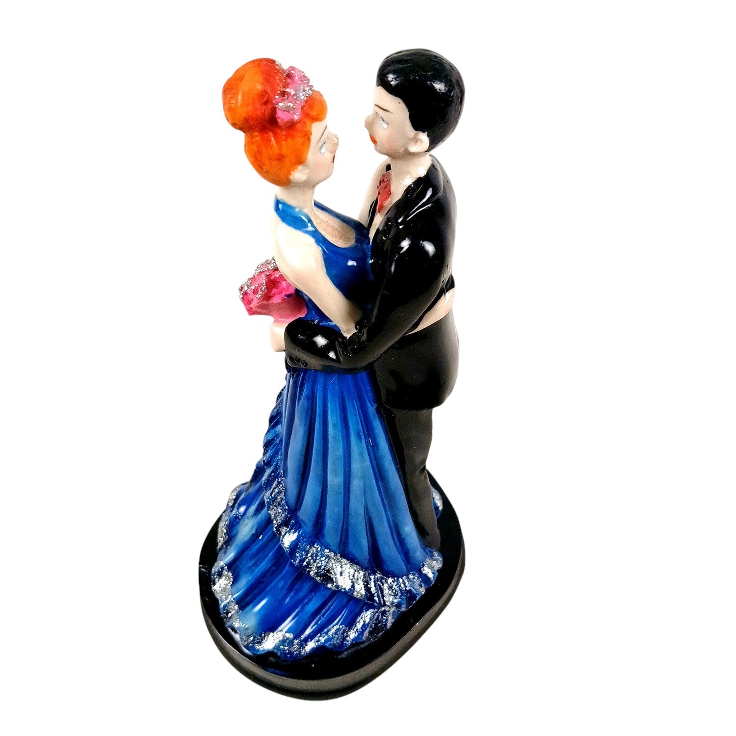 Romantic Couple Showpiece | Decorative Sculpture for Home Décor & Living Room For Love | Valentine, Anniversary & Wedding Gift for Her & Him - 9 Inch - Apkamart